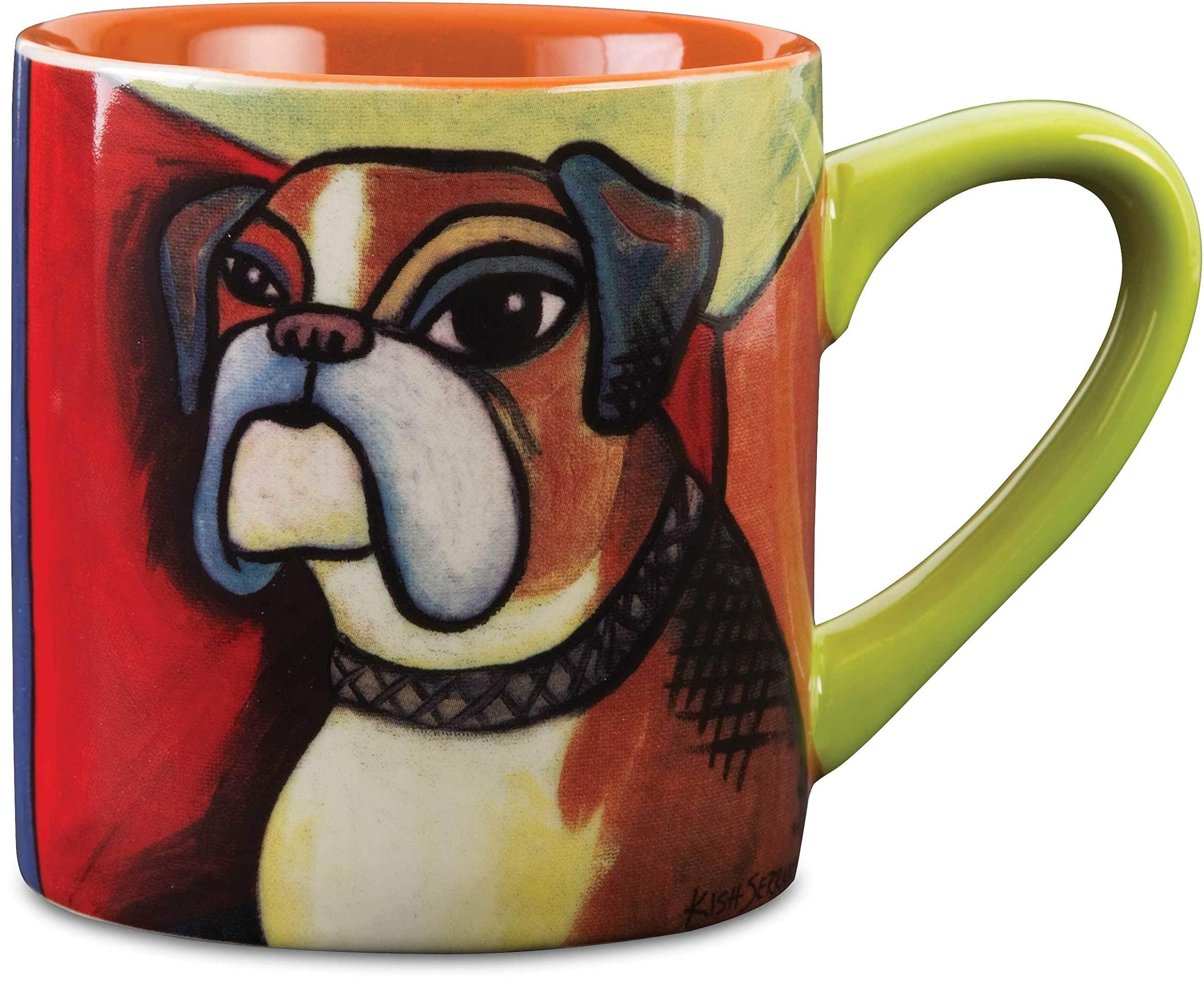 Paw Palettes Boxer Pawcasso Ceramic Mug, 16-Ounce