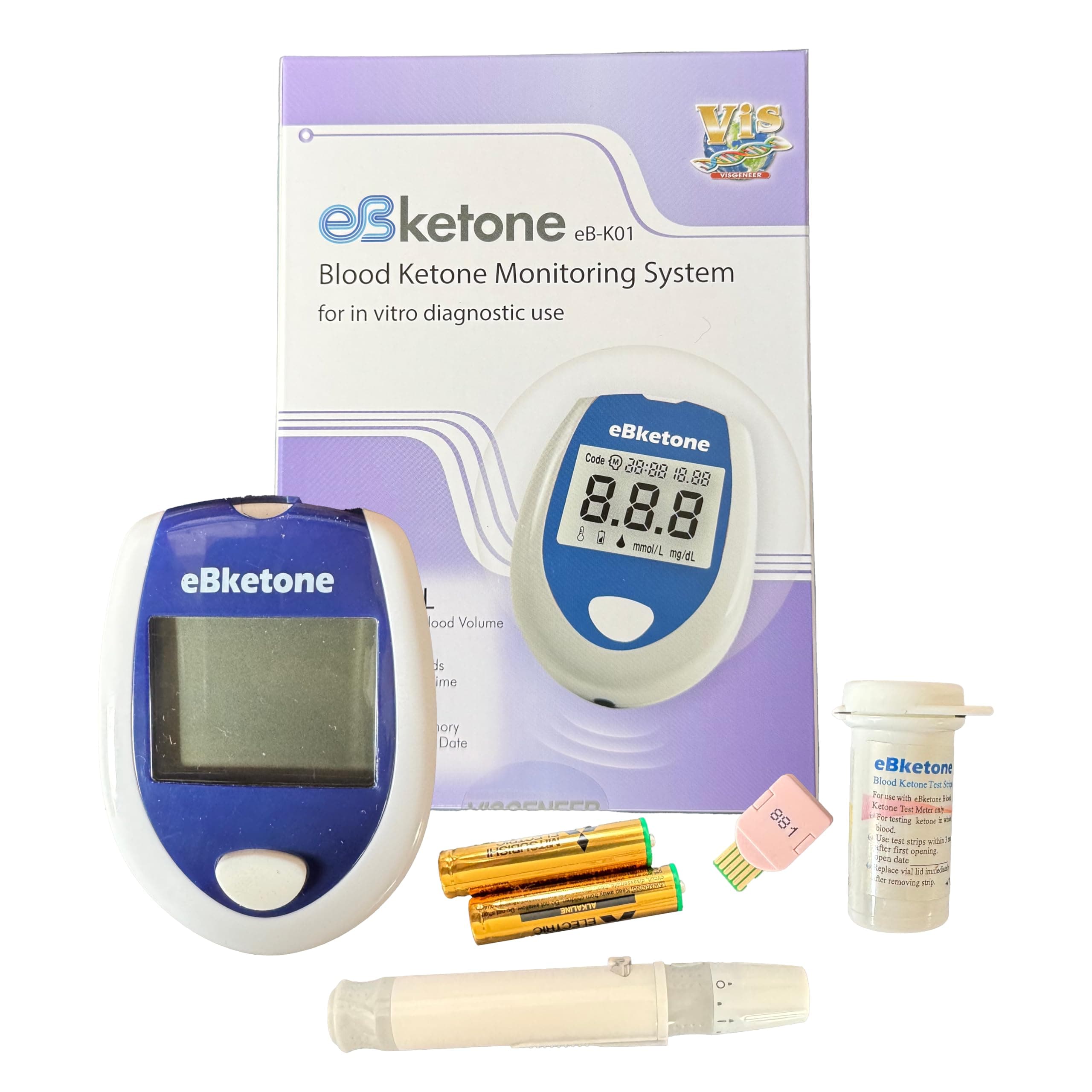 eBketone Ketosis Digital-Meter Monitor Complete System Starter Pack with 10 Ketone Test Strips