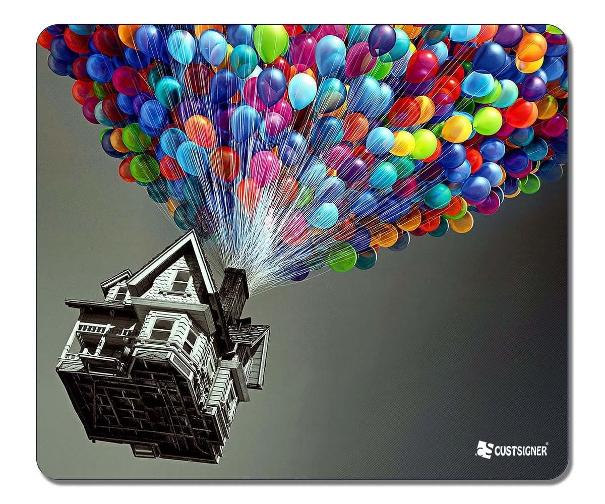 CUSTSIGNER Office Gaming Mouse Pad [12x10x0.13 In] Up Movie Balloon House
