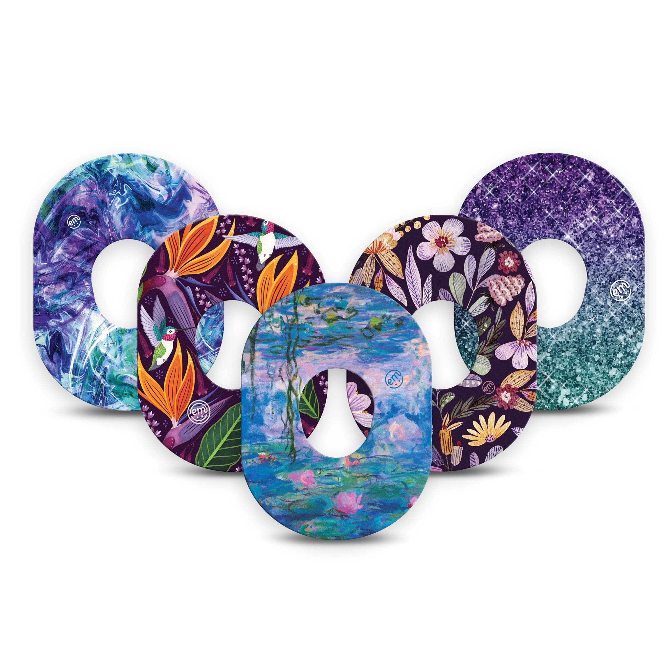 ExpressionMed - Pacifica Variety Pack - Self Adhesive Patches for Dexcom G7 (5 Pack) - Made in the USA, Waterproof, Anti-fray, Pre-Cut CGM Sensor Tape