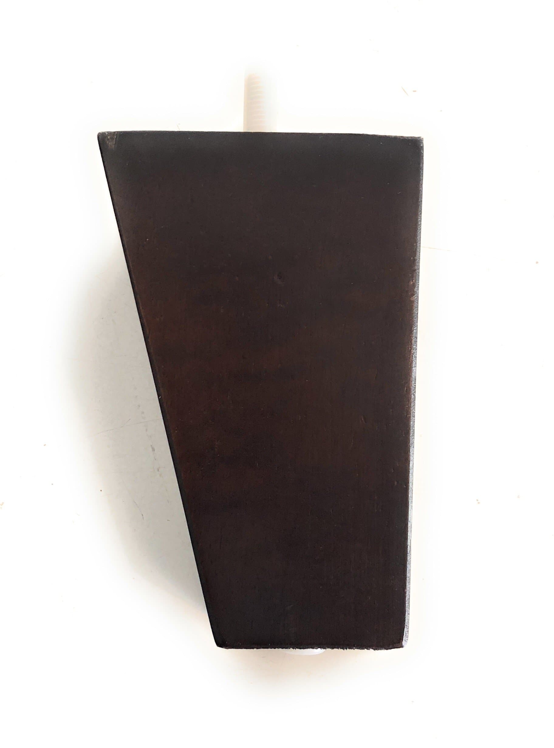 MoreMotion 5 Inch Walnut Finish Vega Square Slanted Tapered Sofa Leg, Set of 2