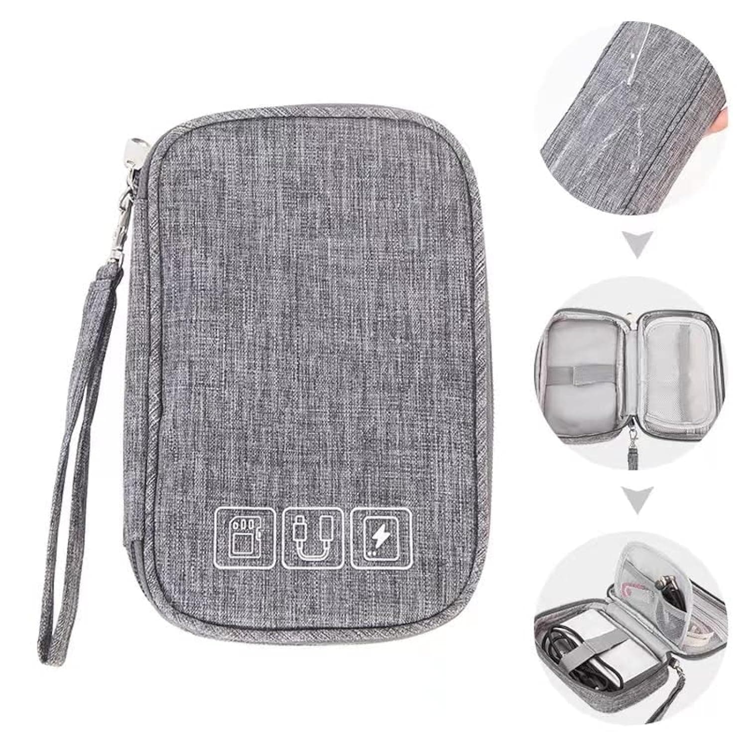 Electronic Organizer,Travel Cable Organizer Bag Portable Carrying Accessories All-in-One Storage Multifunction Waterproof, Pouch for Cord Holder,Charger,Hard Drive,Earphone,USB,SD Card,Power Bank