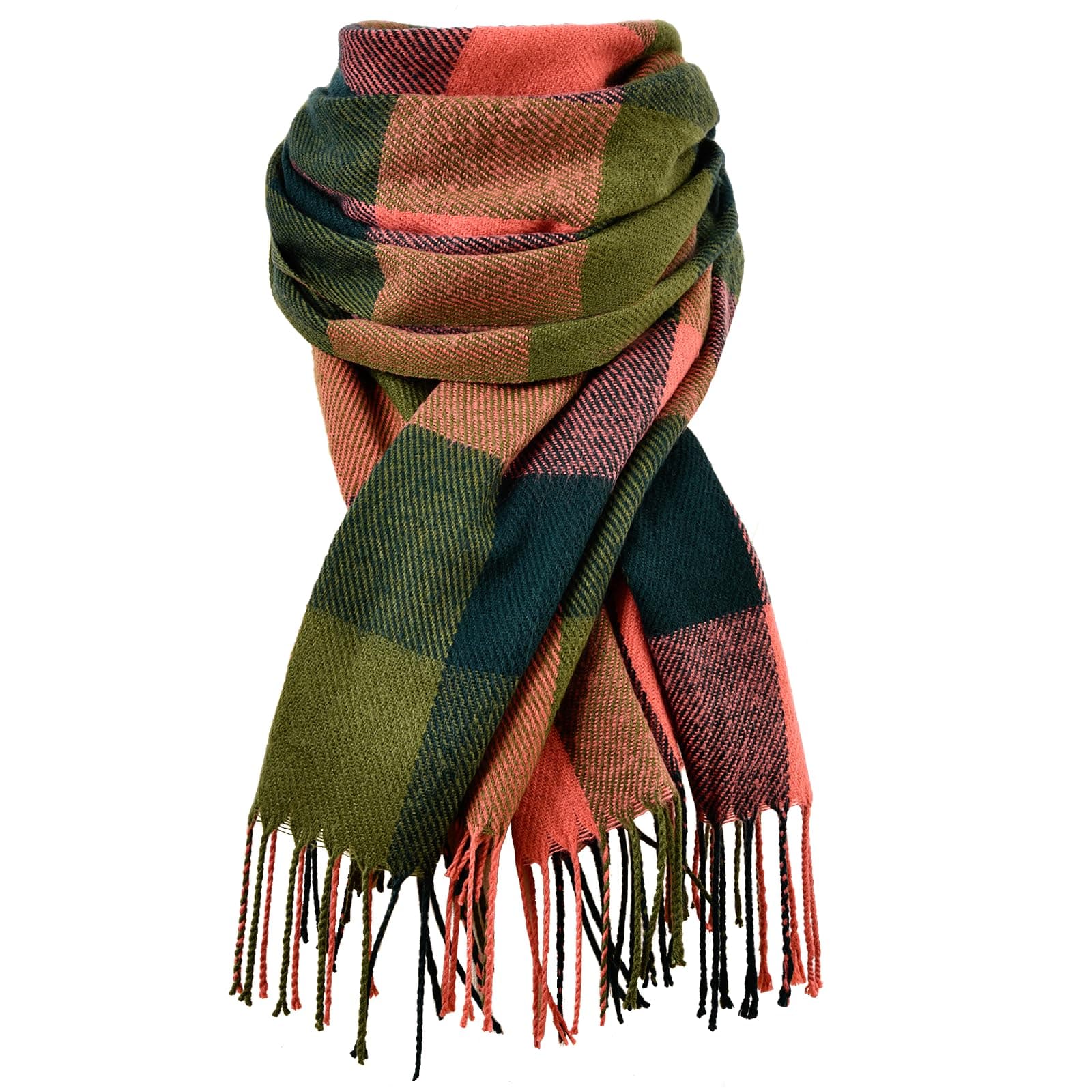 Women Winter Scarves, Fashion Ladies Scarf, Cashmere Warm Soft Tartan Check Wraps, Shawl Scarfs Gifts for Women UK