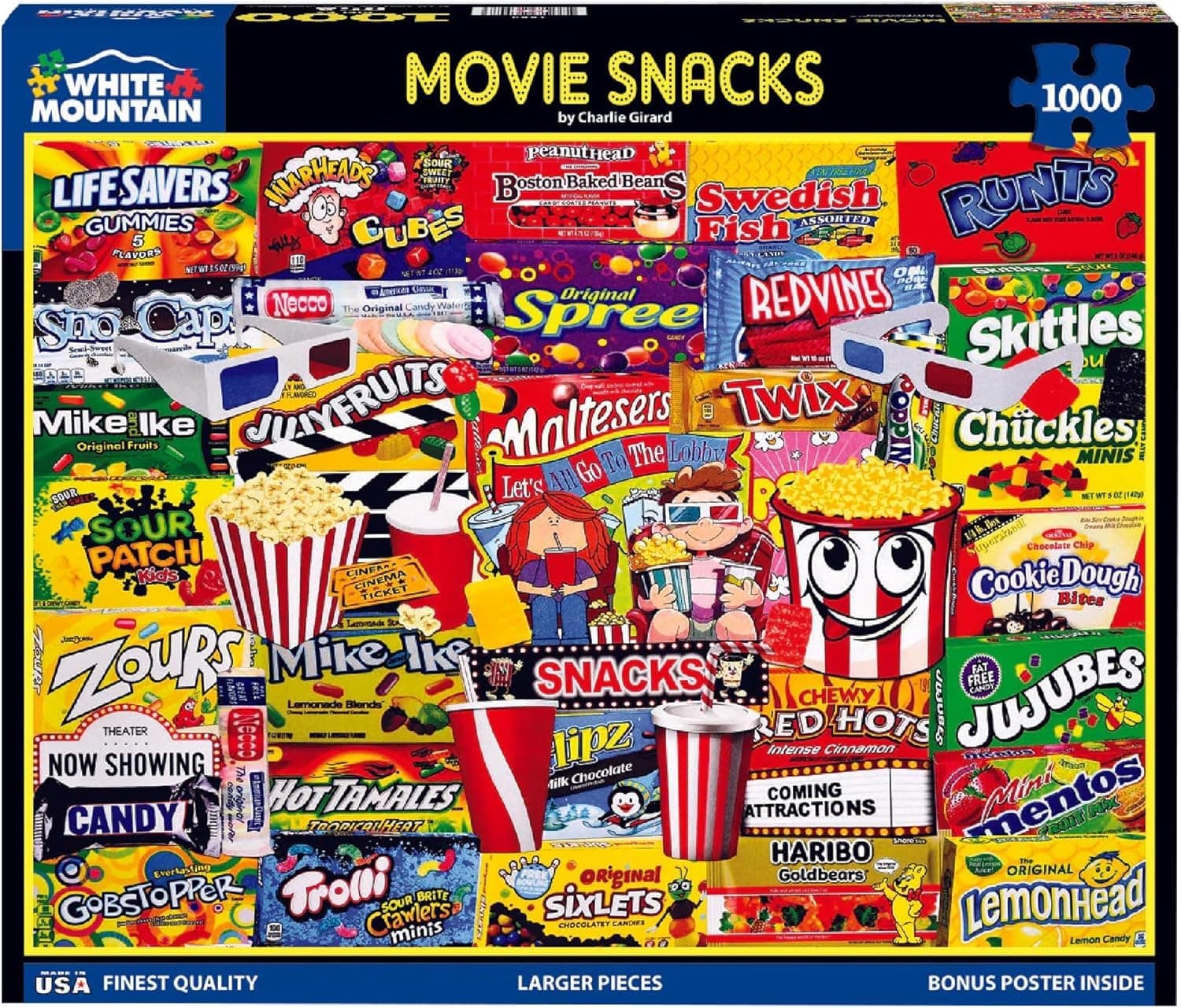 White Mountain - Movie Snacks - 1000 Piece Jigsaw Puzzle for Adults, Children, Grandparents