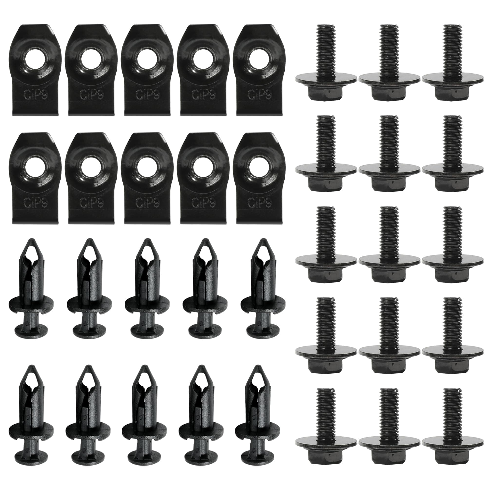 Qziulr Zlirfy 35PCS Engine Under Cover Splash Shield Guard Body Bolts Screws,Bumper Fender Liner Push Retainer Fastener Rivet Clips,Bumper Clips Extruded U-Nuts Kit,Replacement for G35 G37 FX35 FX45