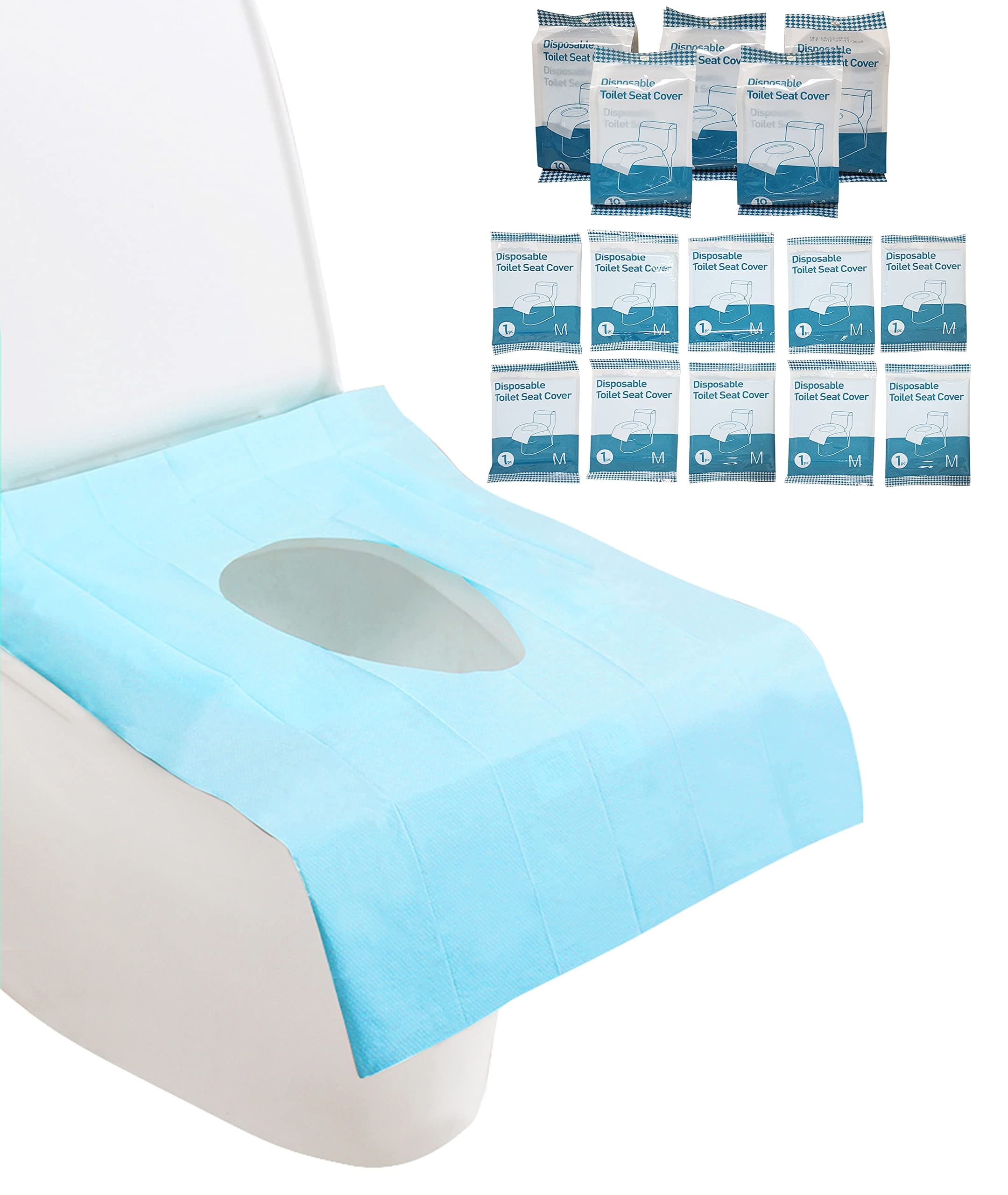 JITTYDisposable Toilet Seat Covers(50 Pack) XL Thick Waterproof for Office Hotel Travel Public Restroom Camping Kids'Potty Training