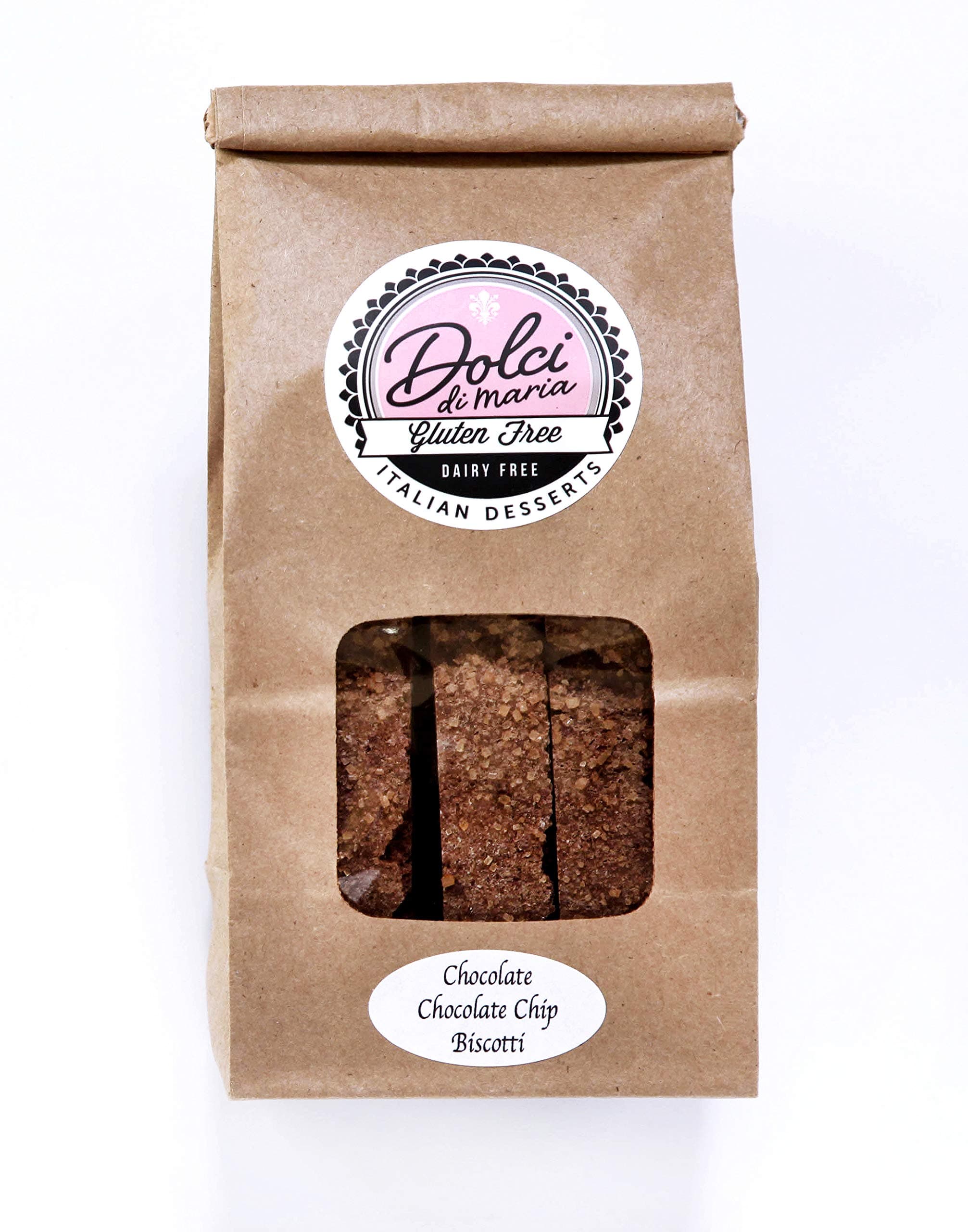 Dolci di Maria Gluten Free Chocolate Chocolate Chip Biscotti | 6-7 cookies in a 6.0 ounce pack