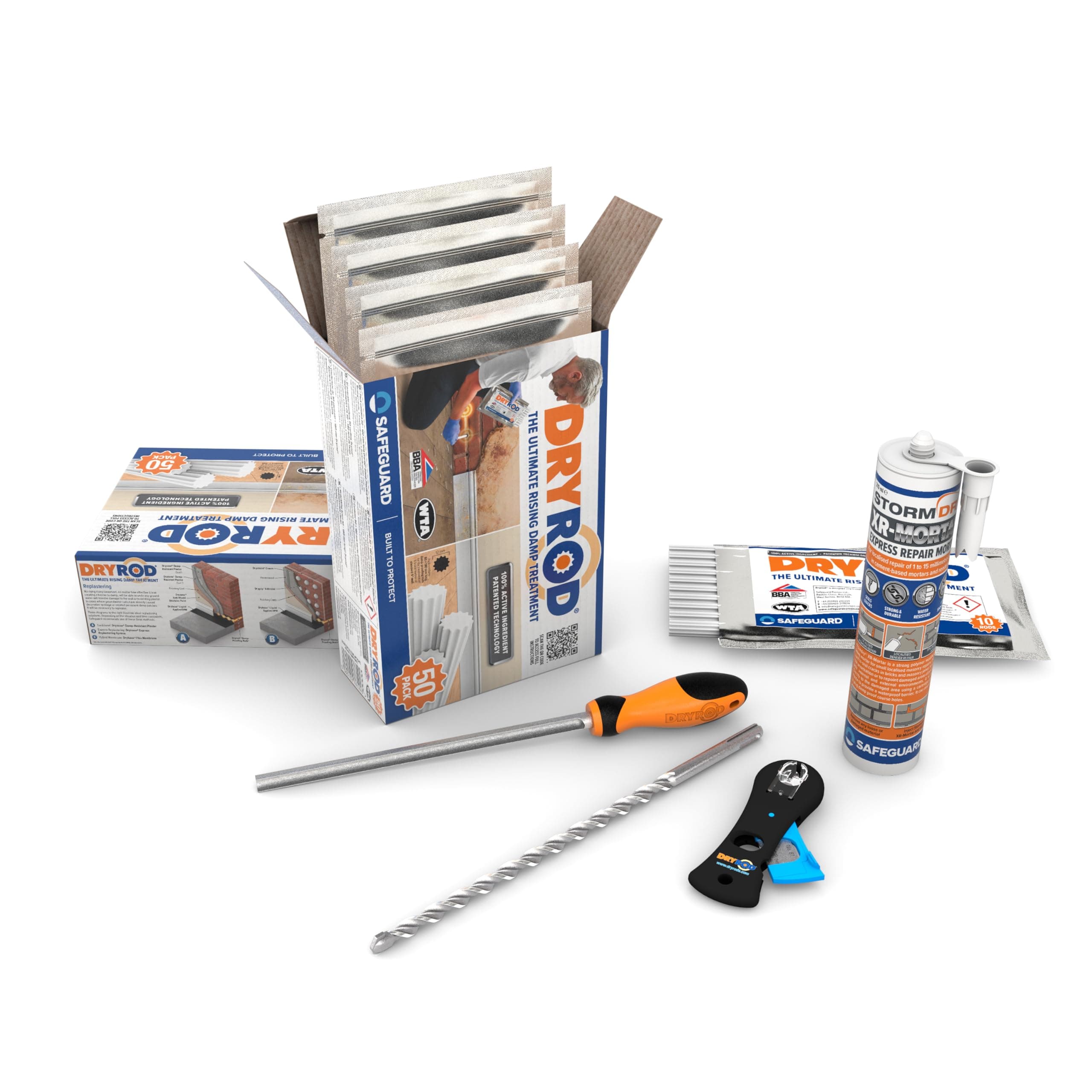 Damp Proofing Rods DPC Kit: Treats 39ft (9" Wall) - 20+ Years DIY Rising Damp Treatment