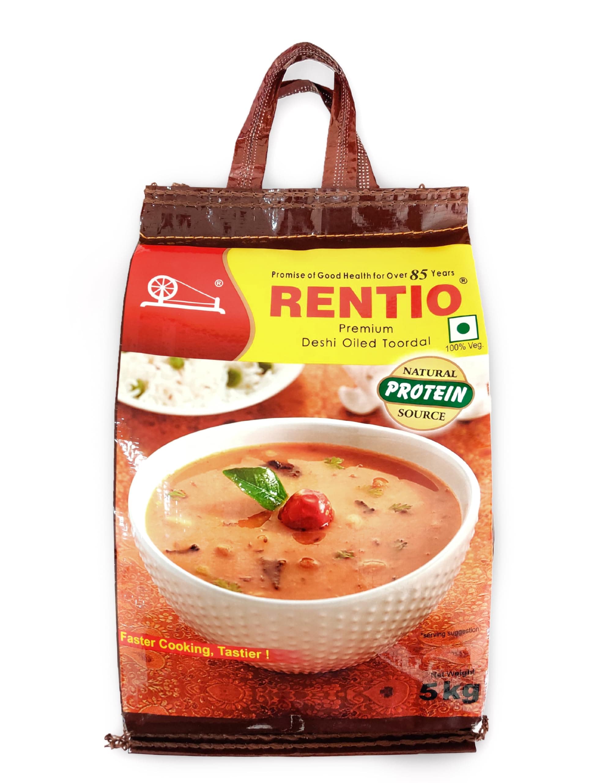 Rentio Premium Toor dal | Oiled Arhar dal 5 KG | Free from cholestrol | Tur dal | Oily Toor Dal