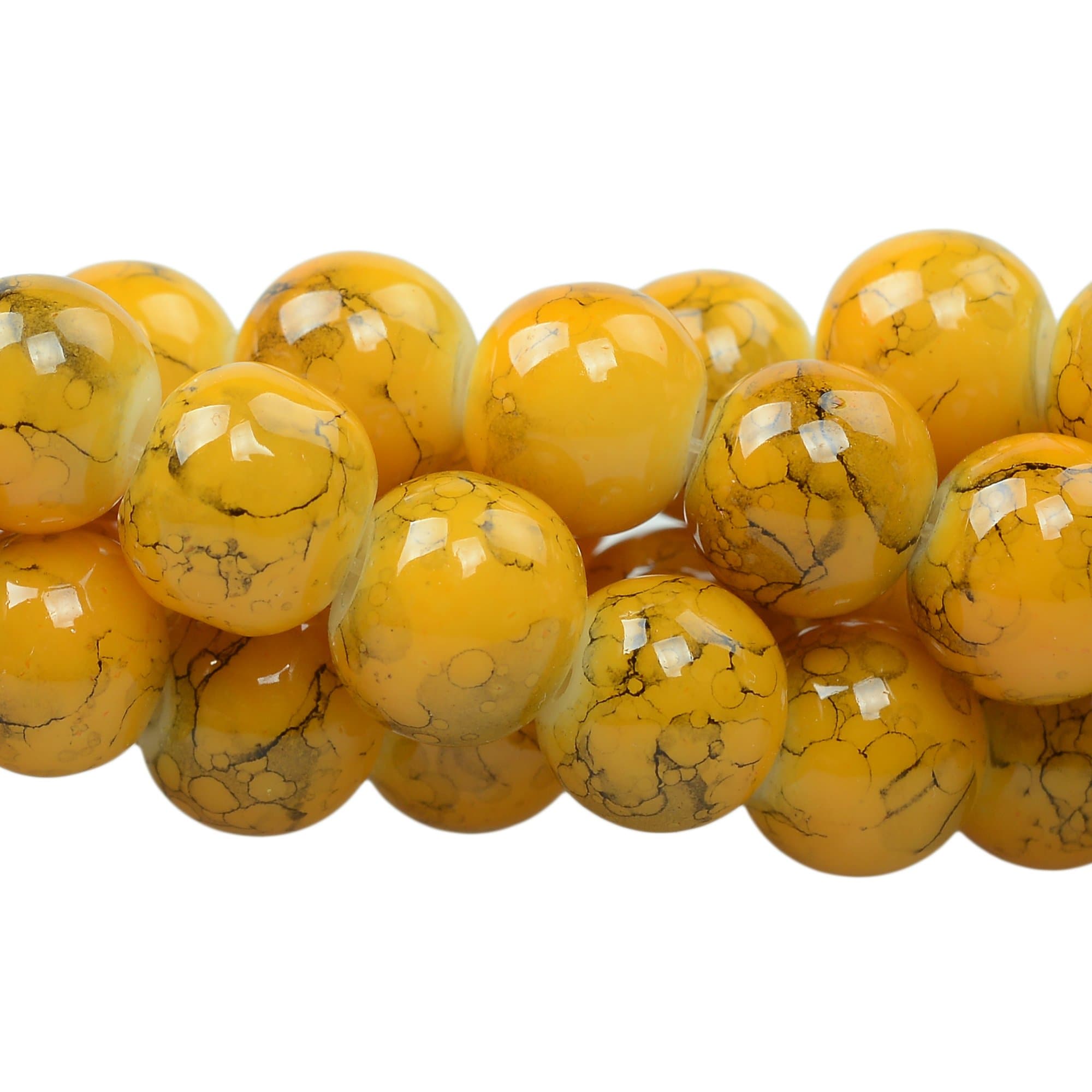 RUBYCA Czech Glass Round Beads - 06 MM -Orange B-SJB-57-6MM-2STRAND