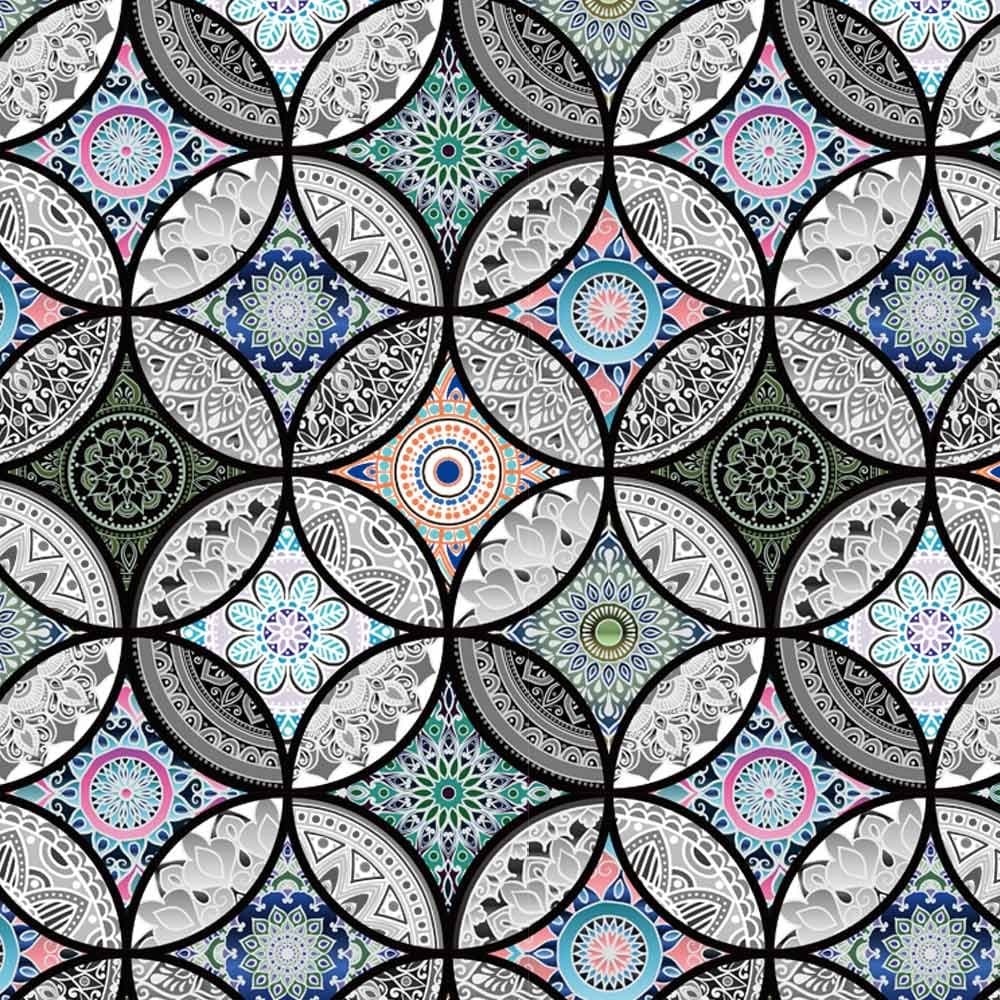 dktie Window Film Vinyl Non Adhesive Privacy Film,Stained Glass Window Film for Bathroom Shower Door Heat Cotrol Anti UV, 90x200cm