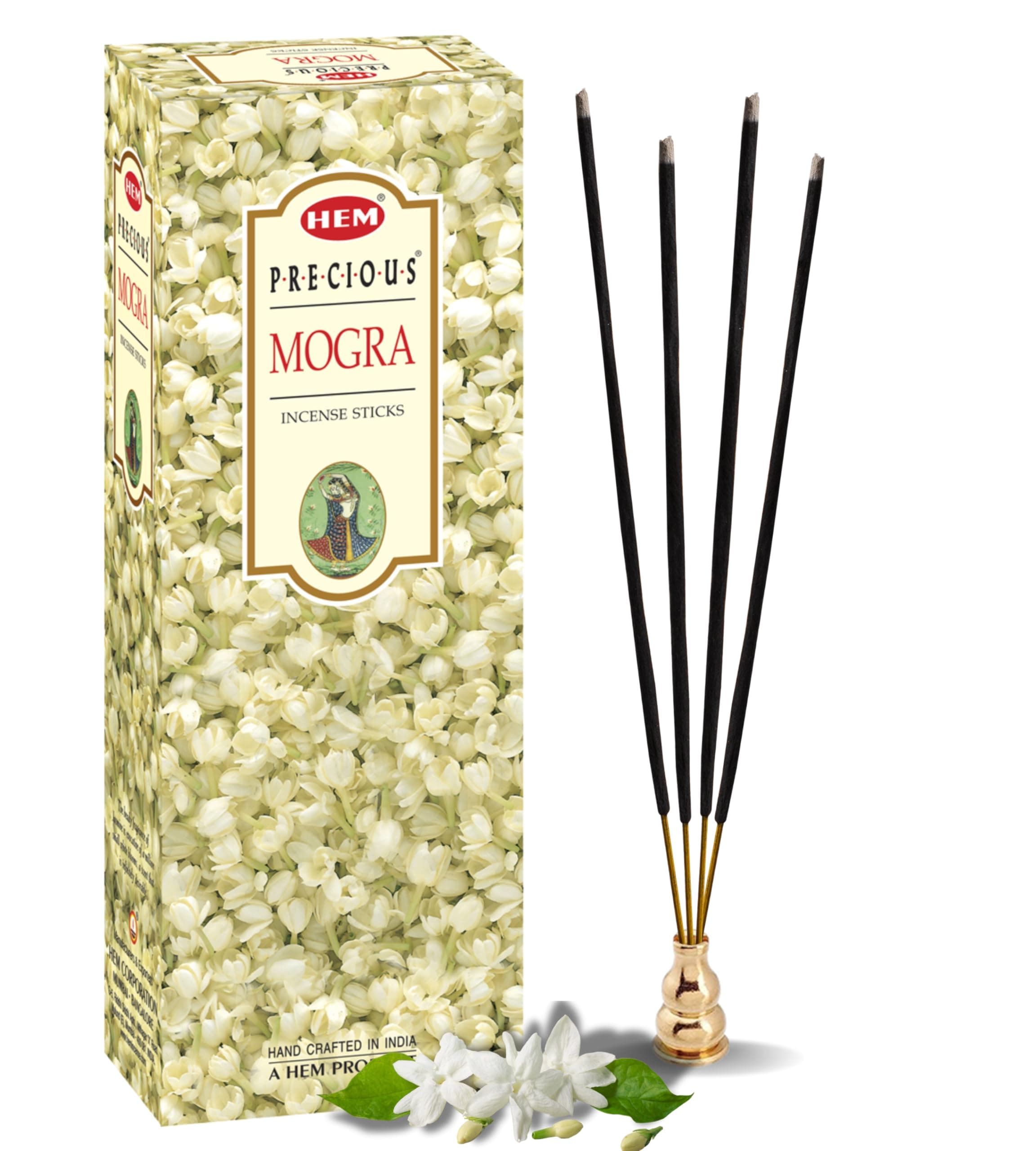 Precious Mogra - Box of Six 20 Stick Tubes, 120 Sticks Total - HEM Incense