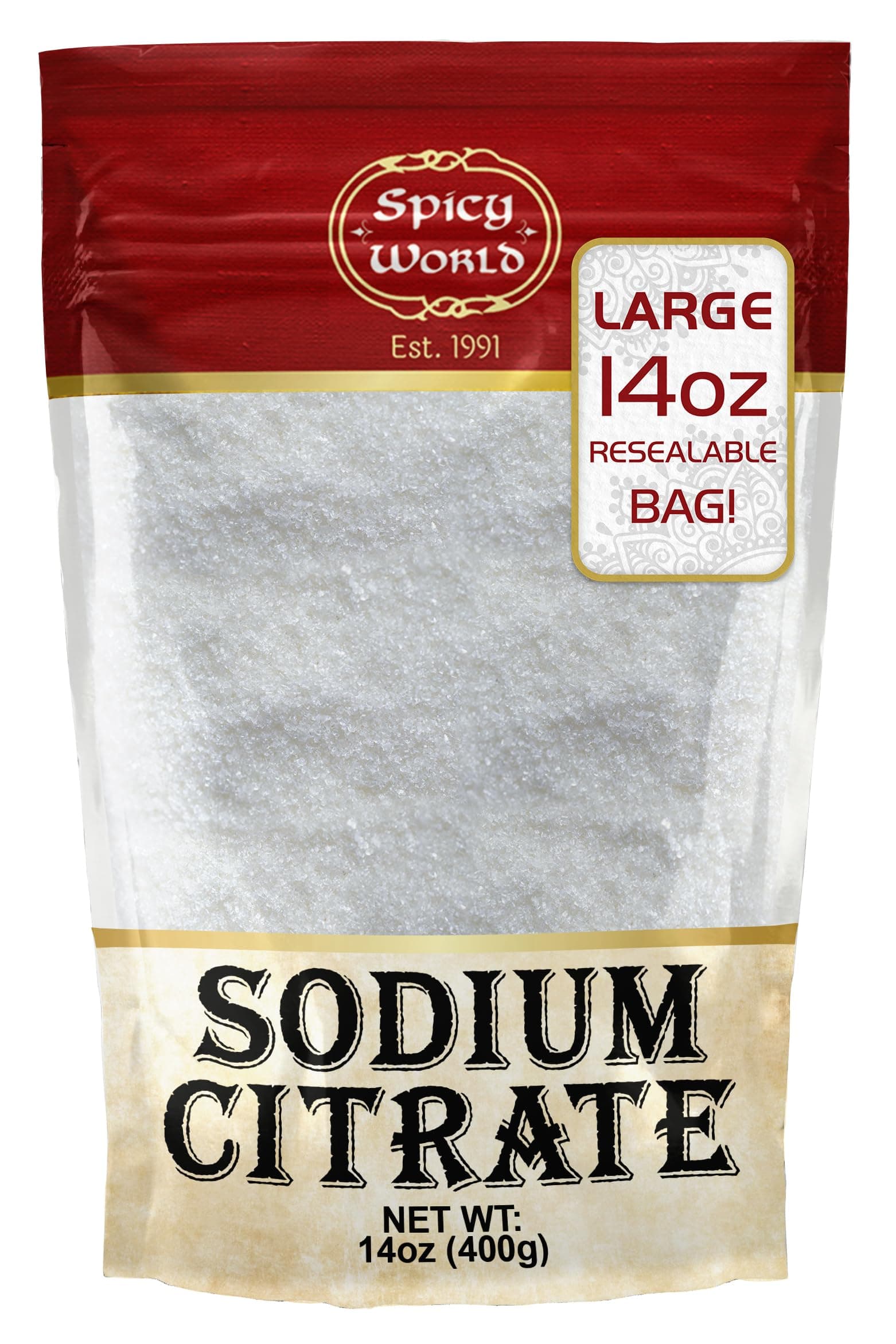 Sodium Citrate Powder 16 Ounce - Food Grade, Non-GMO - 1 Pound Bag - Emulsifier for Cheese, Spherification, and Molecular Gastronomy Cooking