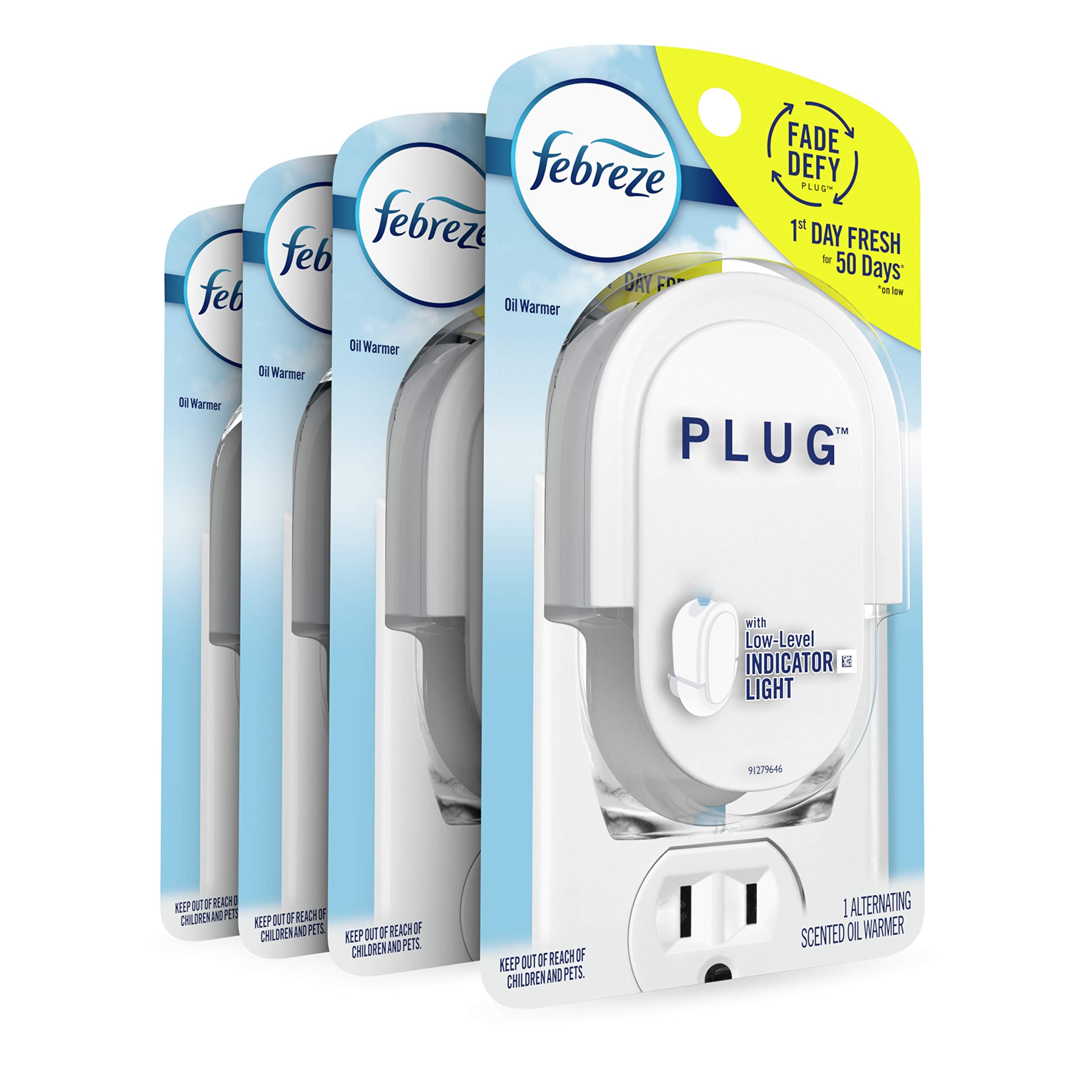 Plug In Air Freshener Fade Defy Plugs, Scented Oil Warmer- Pack of 4