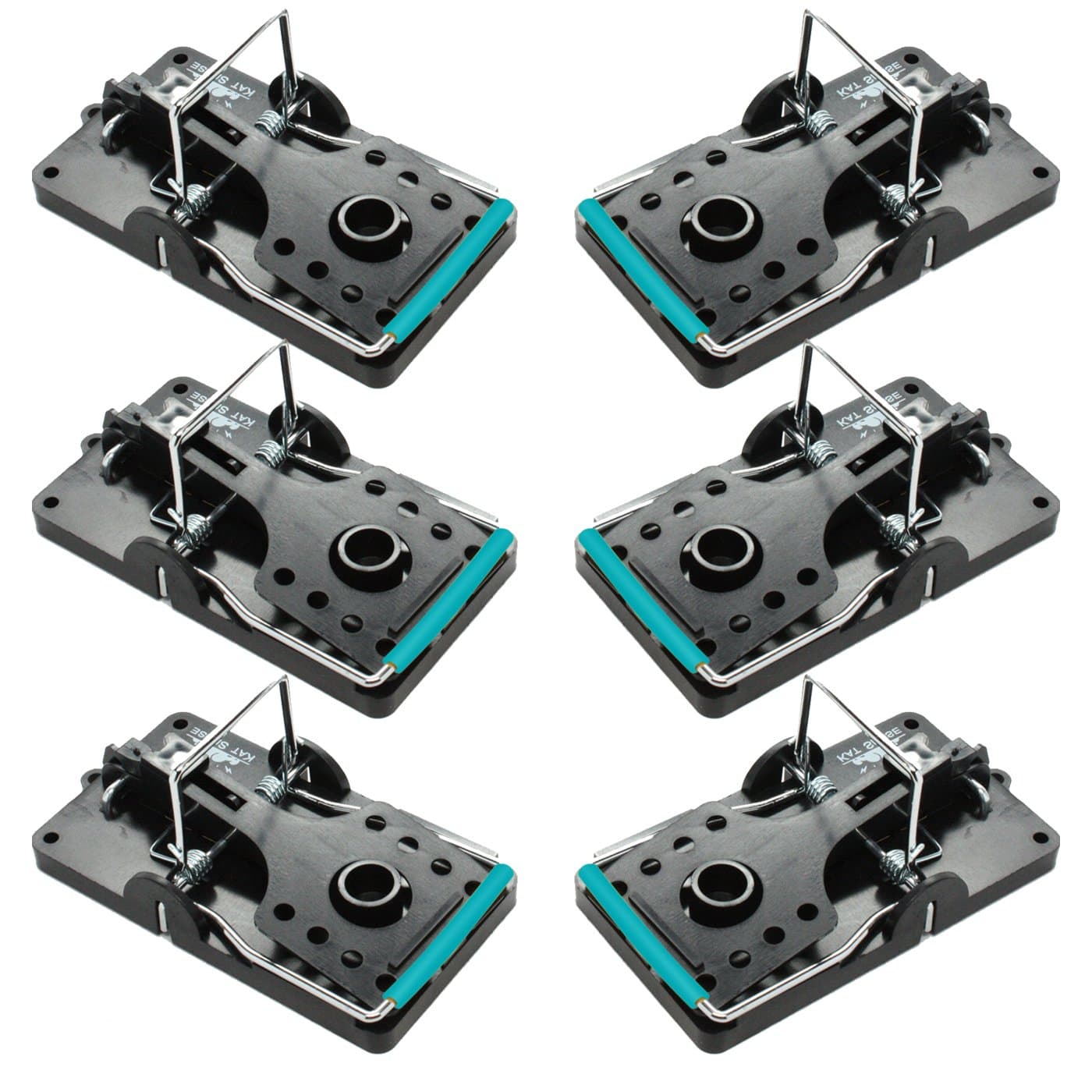 Kat Sense Large Rat Snap Traps Set of 6 - Stainless Steel Bar Design, Humane Rat Trap Indoor & Outdoor Use, Mouse Catcher for Repeat Use, High Precision Triggering, Traps for Rats, Mice, Chipmunks