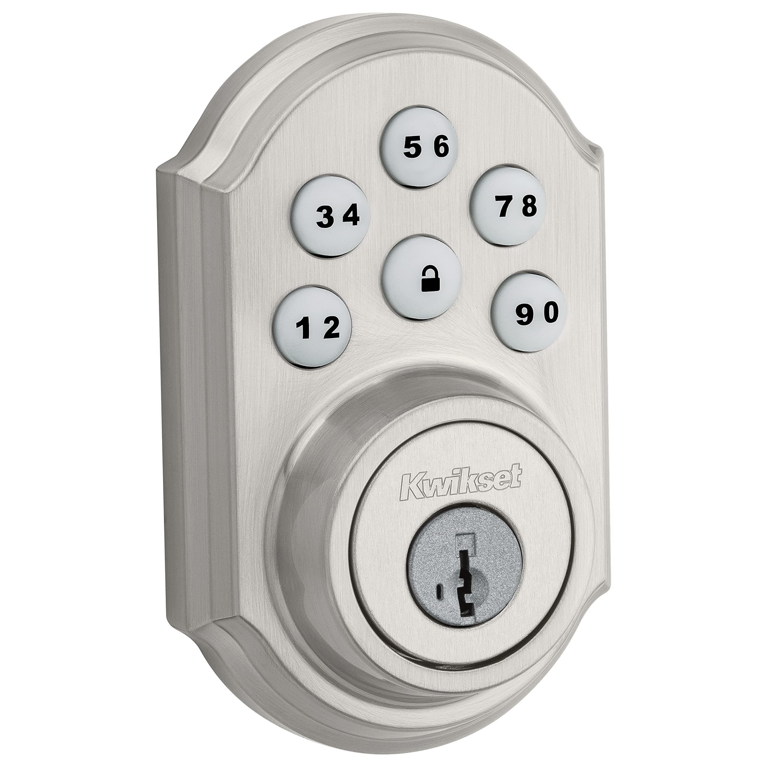 Kwikset99090-018 SmartCode Keyless Electronic Keypad Deadbolt, SmartKey Re-Key Security, Satin Nickel, Pack of 1