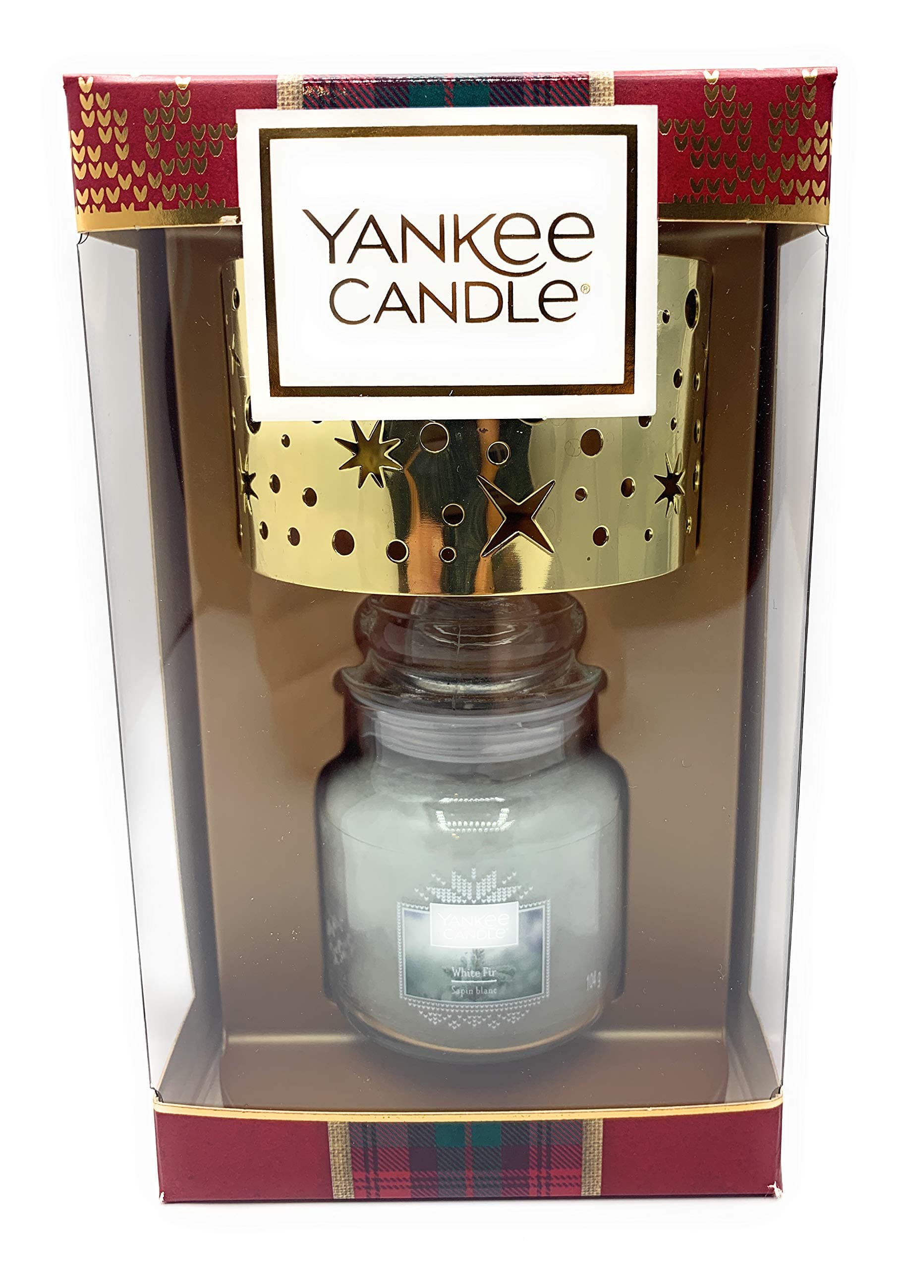 Yankee Candle White Fir with Lampshade Gift Set, Glass, Multi-Colour, 18.5 cm