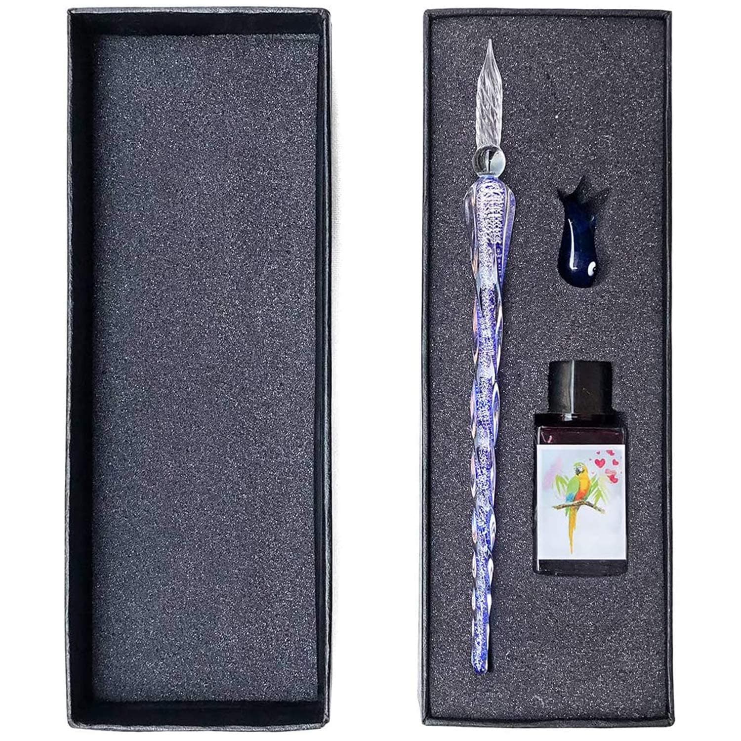 ESSSHOP Handmade Glass Dipped Pen Set - Crystal Signature Pen for Art, Writing, Signatures, Calligraphy - Decoration Gift Set