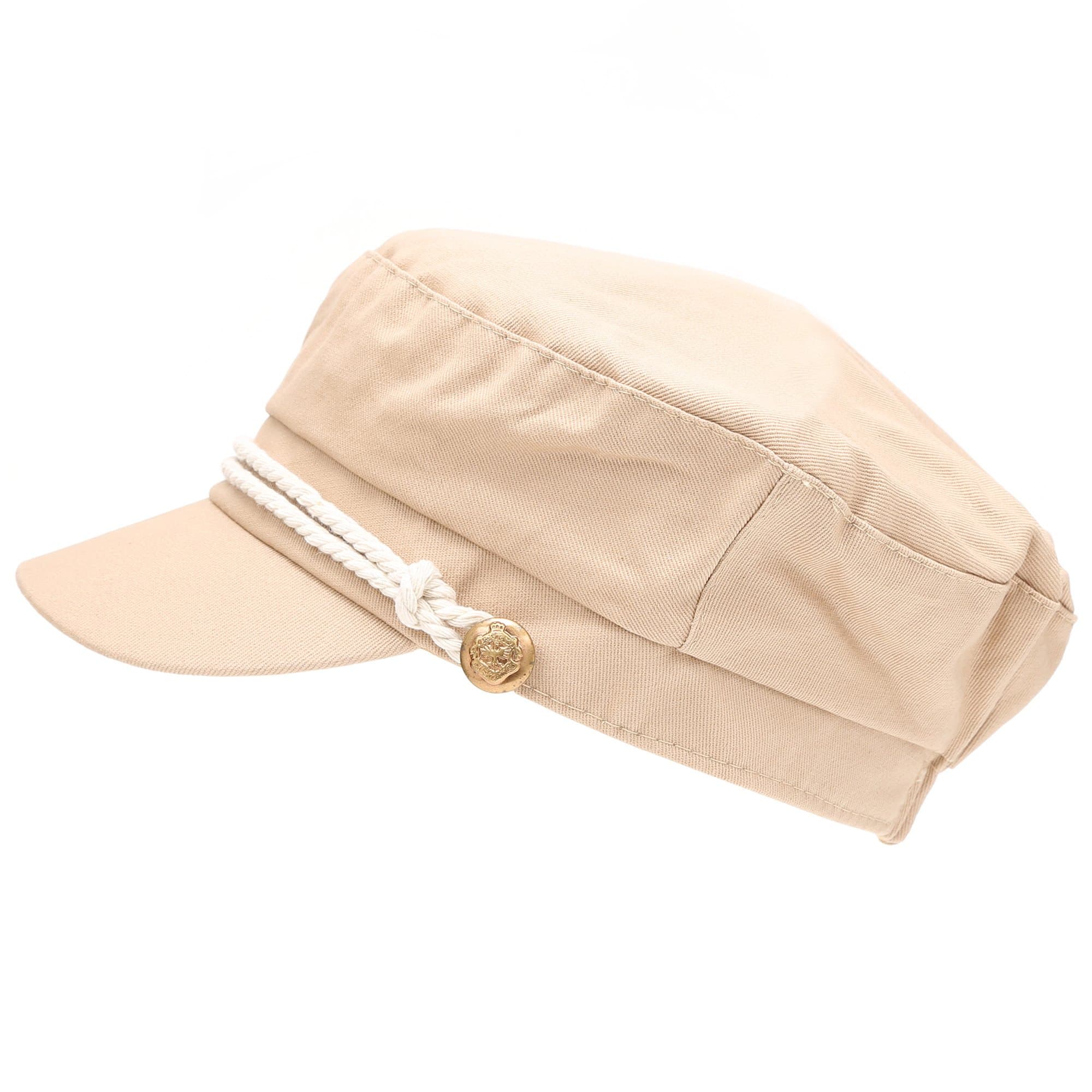 MIRMARU Women's 100% Cotton Greek Fisherman's Sailor Fiddler Hat Cap