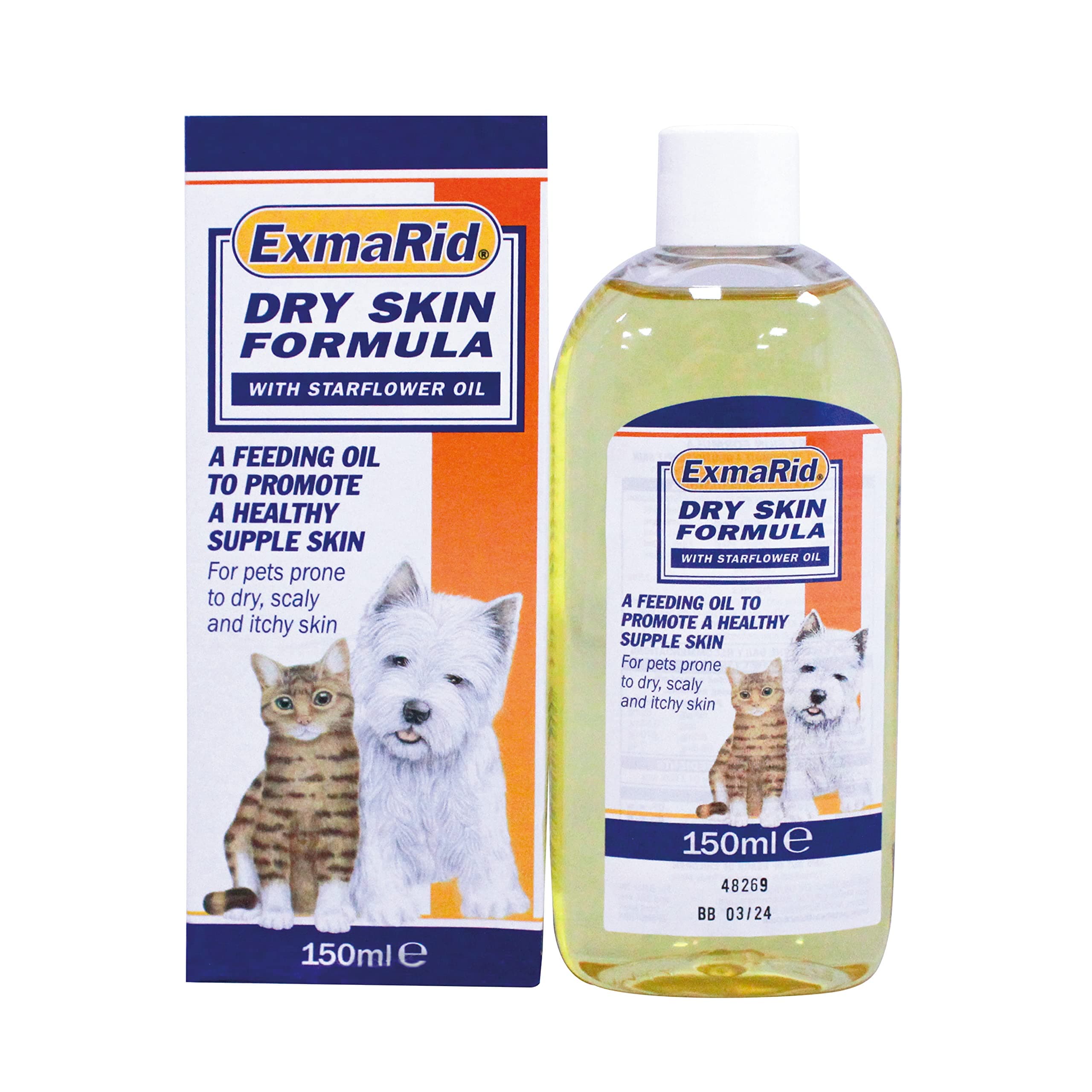 Dry Skin Formula for Dogs, with Starflower Oil | Promotes Healthy Supple Skin | Helps Moisturise Dry & Itchy Skin (150 ml)