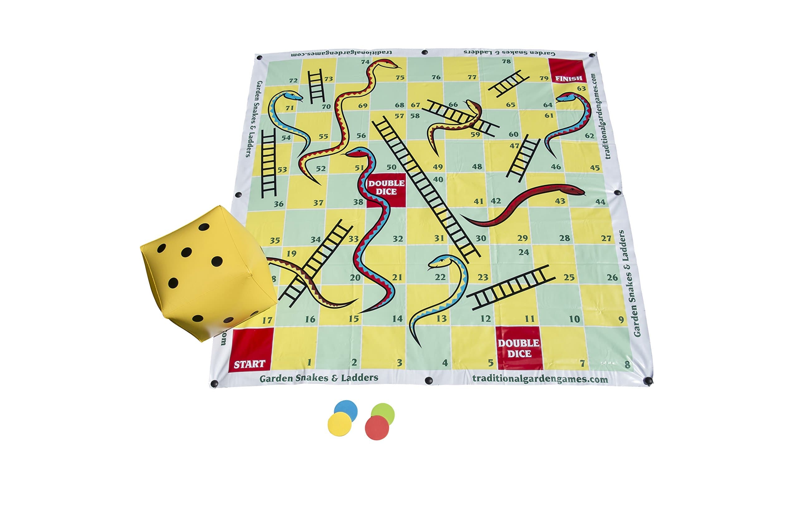 Traditional Garden Games 2 x 2 m Snakes and Ladders Game, multicoloured