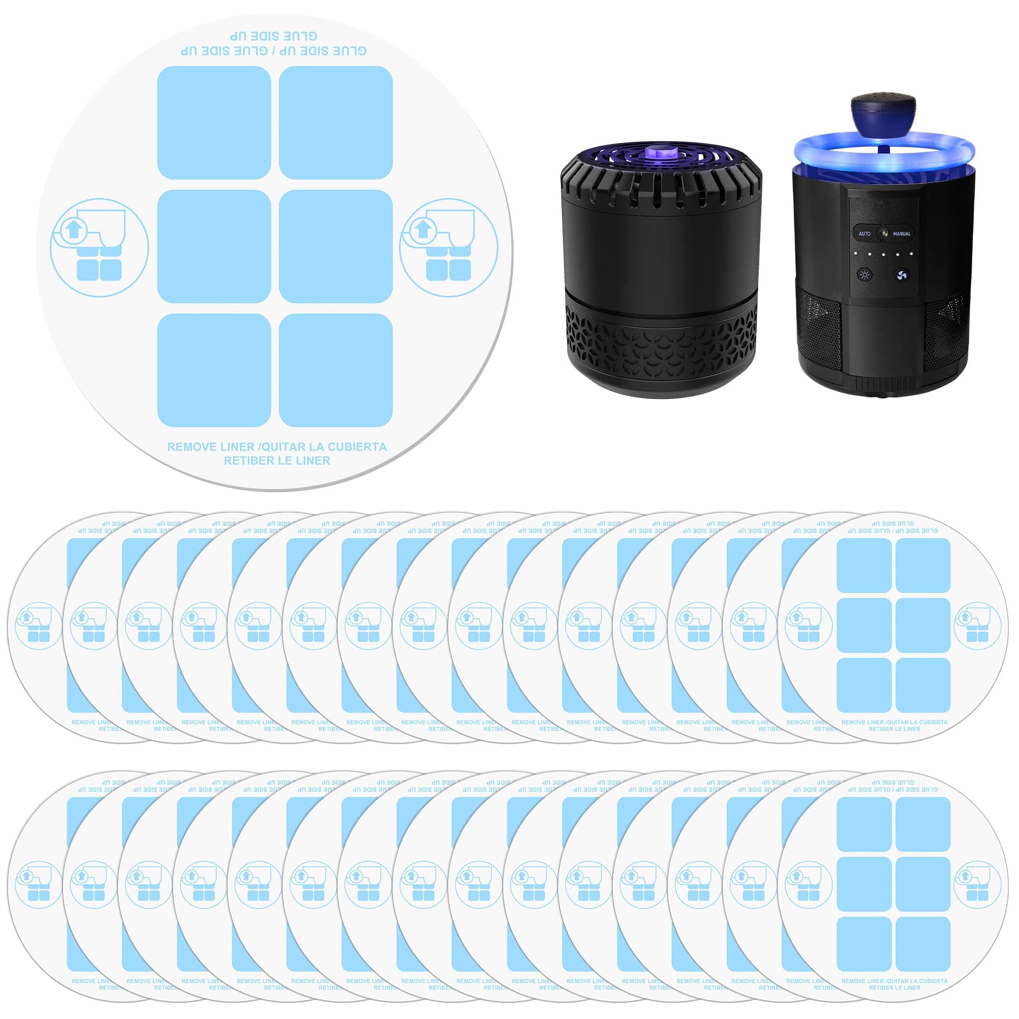 Qualirey 30 Pack Replacement Glue Cards Compatible with Dynatrap DT152/DynaTrap 21523/Katchy Duo Indoor Insect Trap and Killer, 3.4 Inch Indoor Mosquito Trap Refills Sticky Glue Pads