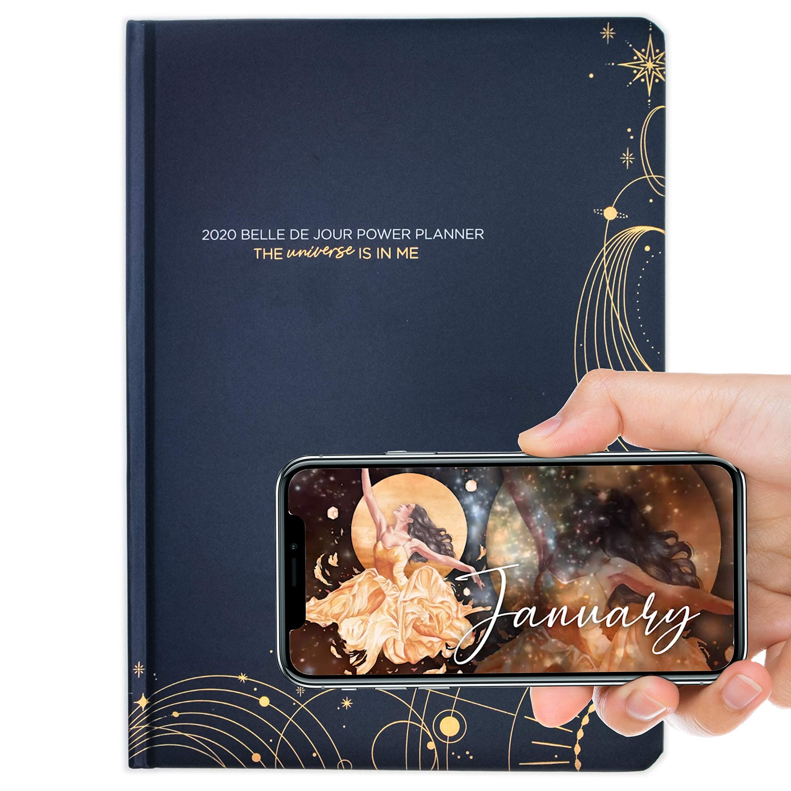 Belle de Jour 2020 Power Planner (Limited Edition) - Weekly & Monthly Pages, Cute Hardcover, A5 Size, | Daily Organizer with Back Pocket, Inspirational Quotes, Hourly Schedule, Bills & Goals Tracker