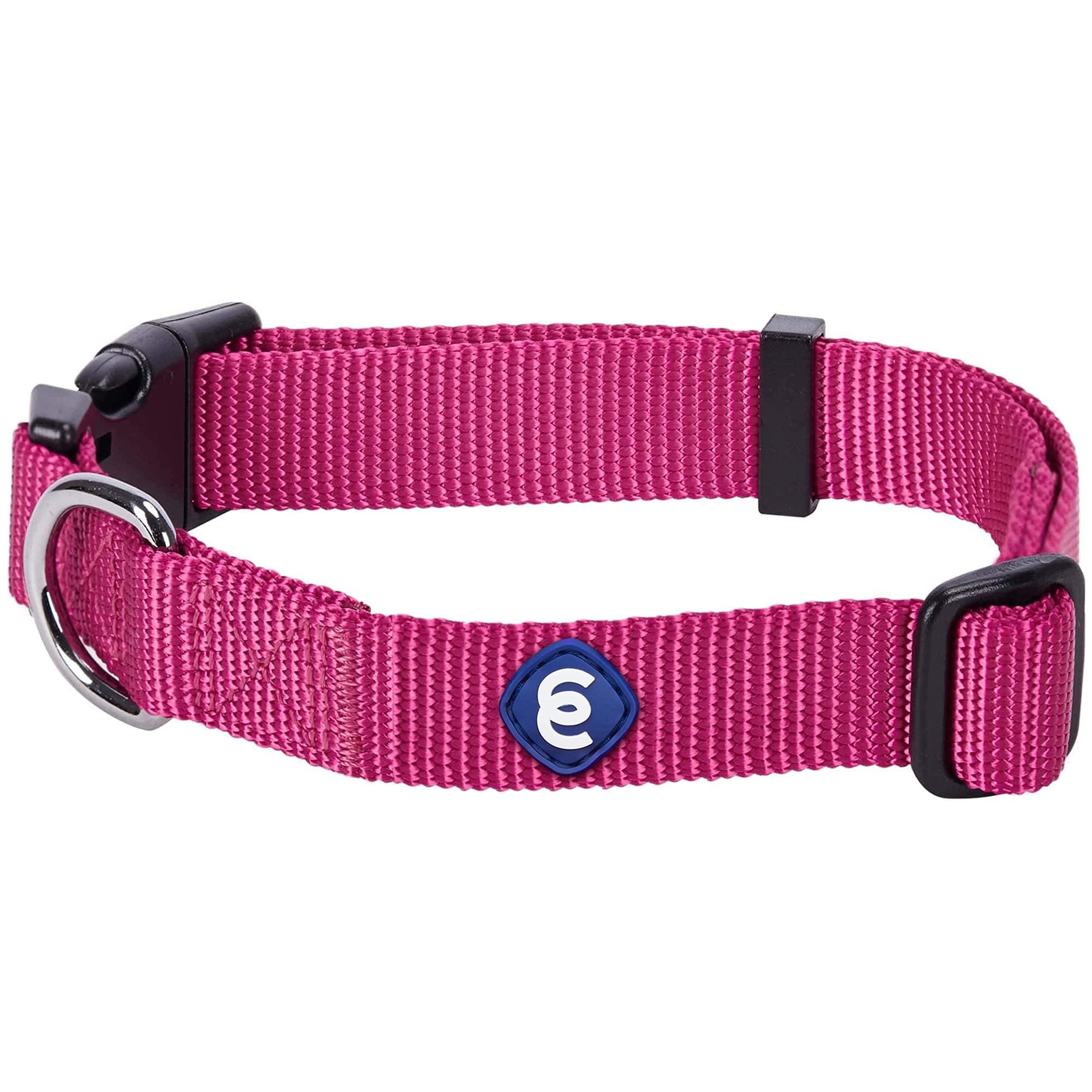 Blueberry Pet Essentials Small Dog Collar in Very Berry | Adjustable & Eco-Friendly Durable Nylon Strap | Classic Collar for Small Dogs, Boy & Girl Pets