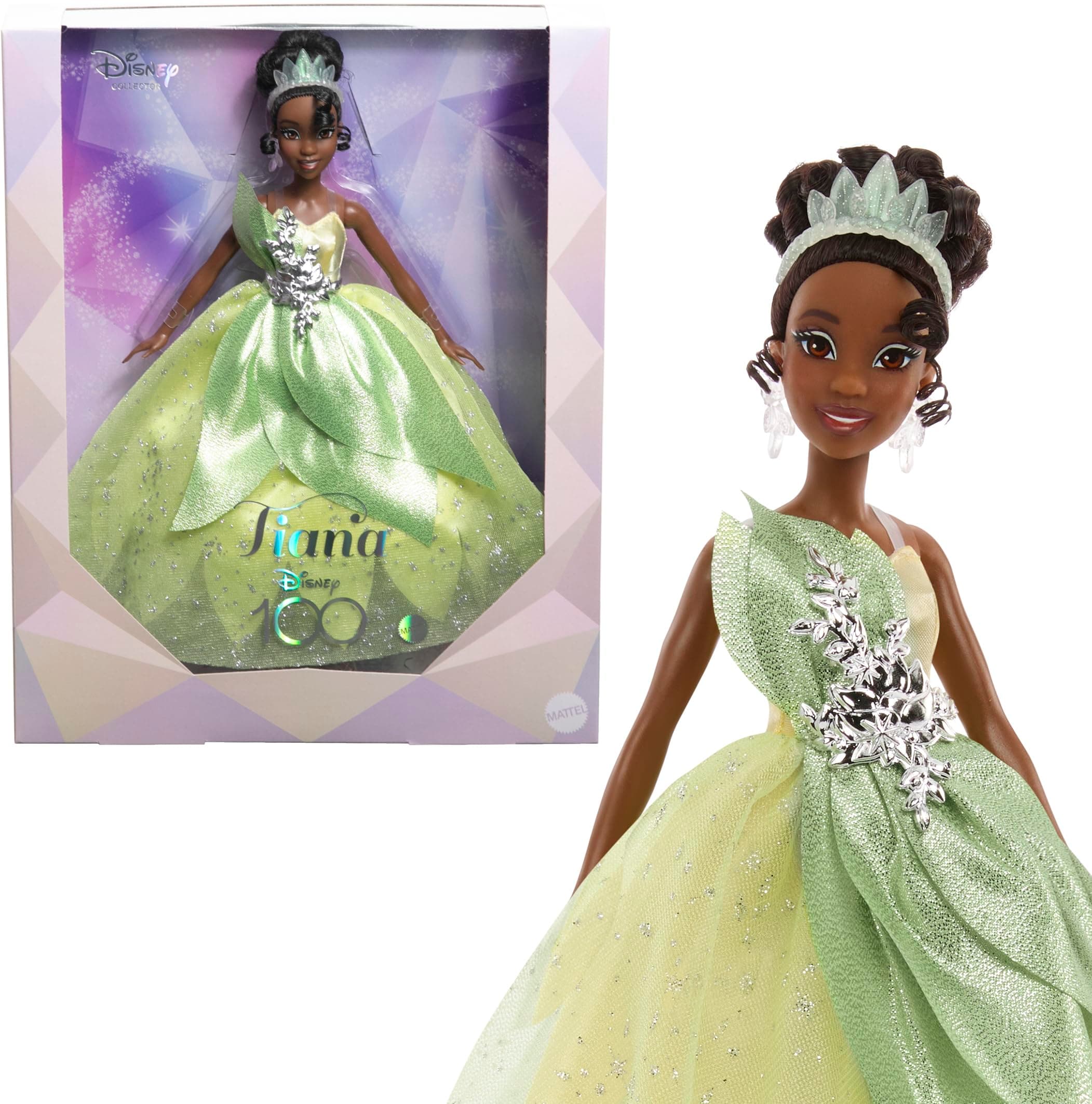 Disney Princess Toys, Collector Tiana Doll Celebrating Disney 100 Years of Wonder, Inspired by the Movie The Princess & The Frog