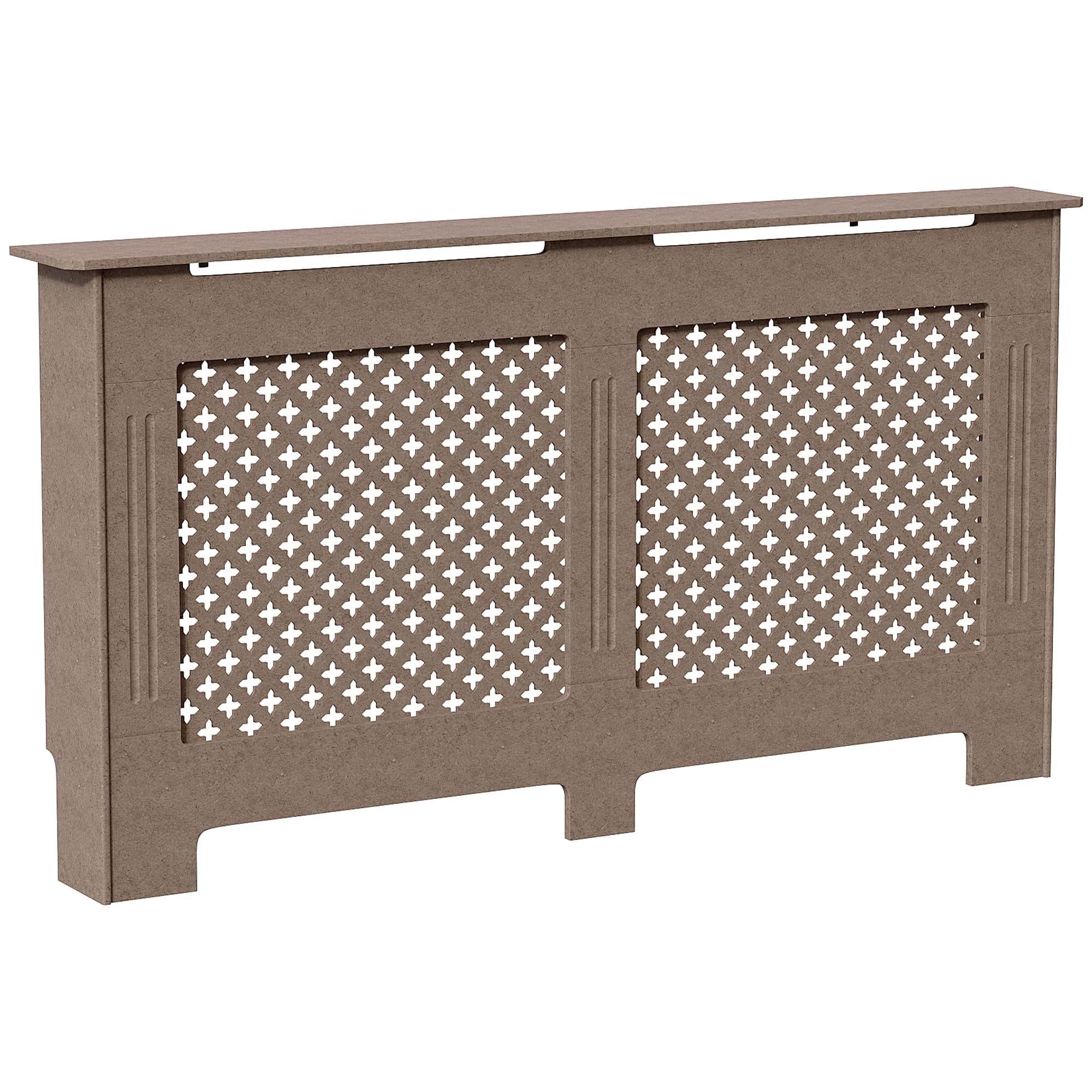 Vida Designs Oxford Radiator Cover – Traditional Cross Pattern, Unfinished, MDF, Customisable Finish, Heat Efficient, Large, (H 82 x W 152 x D 19 cm)