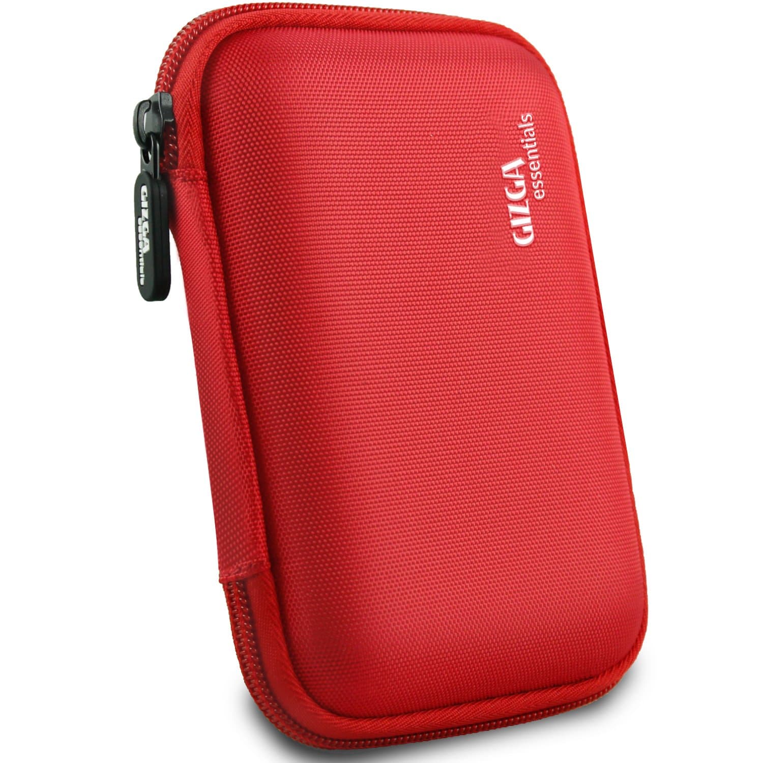 Gizga Essentials External Hard Drive Case for 2.5-Inch Hard Drive - Double Padded (Red)