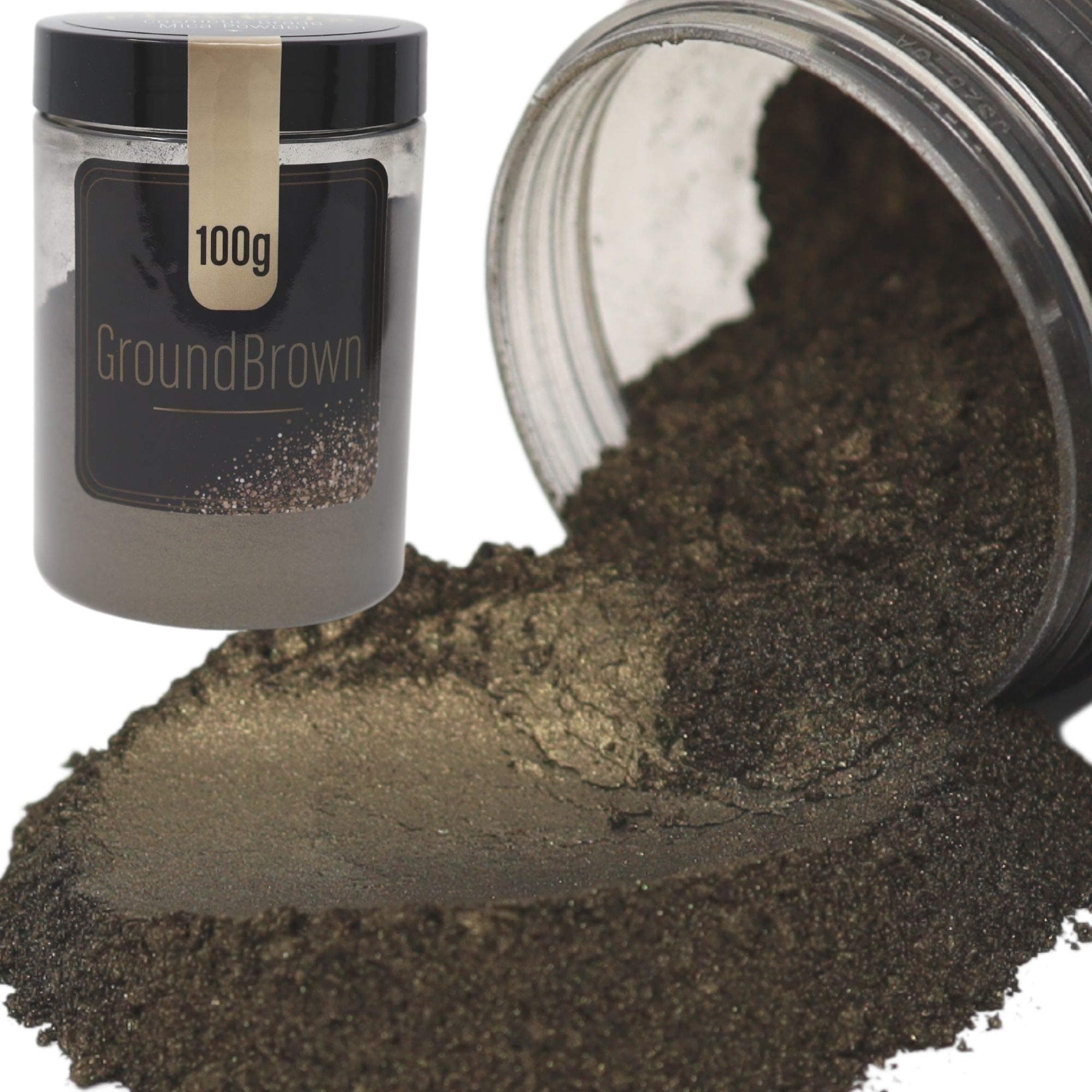 FIREDOTS Brown Mica Powder for Epoxy Resin Art, Massive 100g Jar, Easy to Mix Epoxy Resin Pigment Powder for Soap Making, Candle Making, Body Butter and Lip Gloss, Brown Pigment Powder