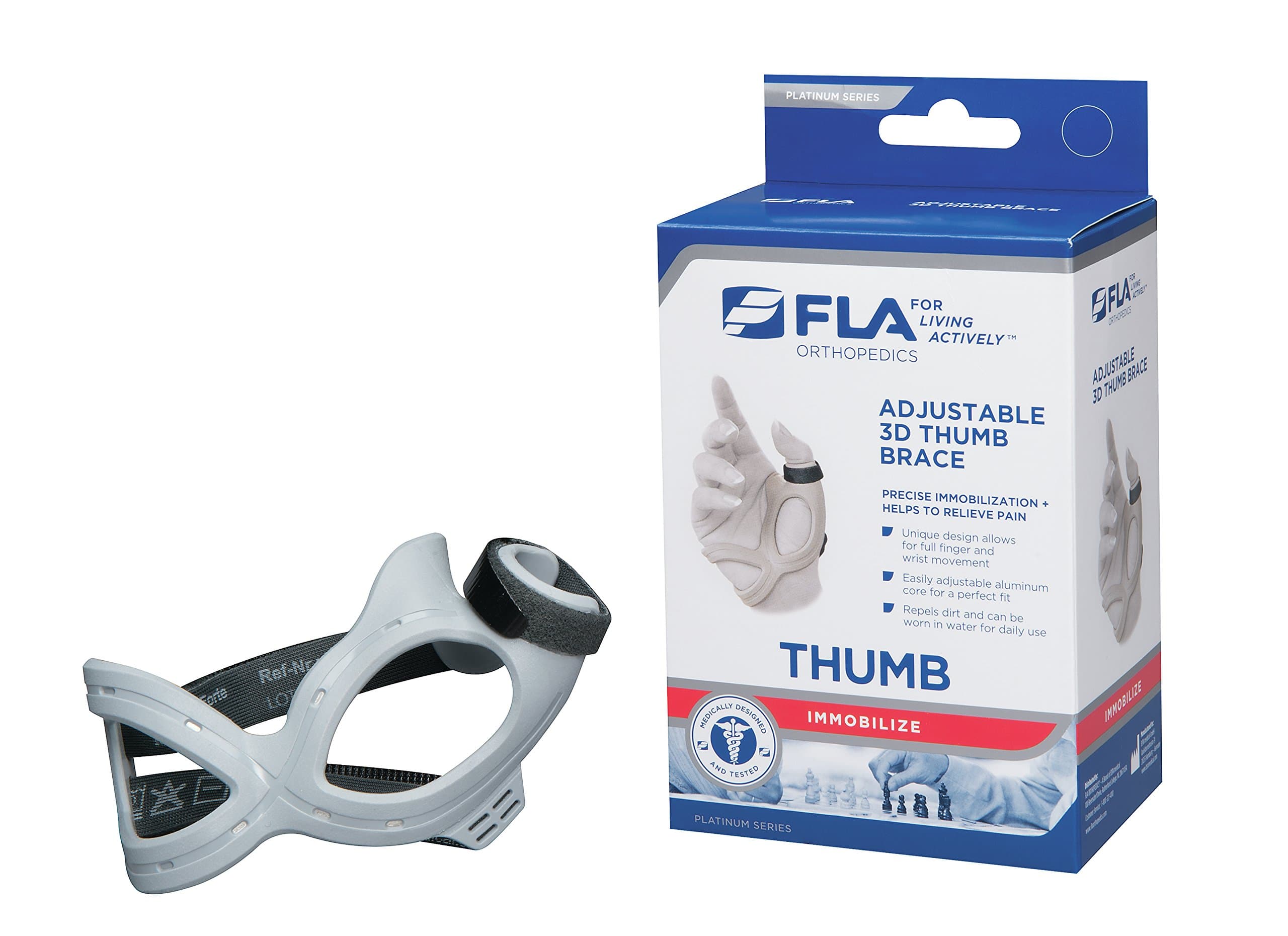 FLA 3D Adjustable Left Thumb Brace, Small - Grey