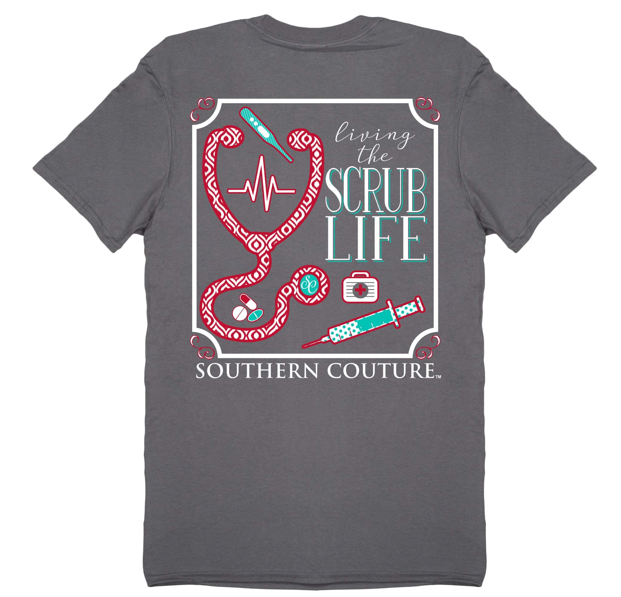Southern Couture SC Classic Scrub Life Womens Classic Fit T-Shirt - Charcoal