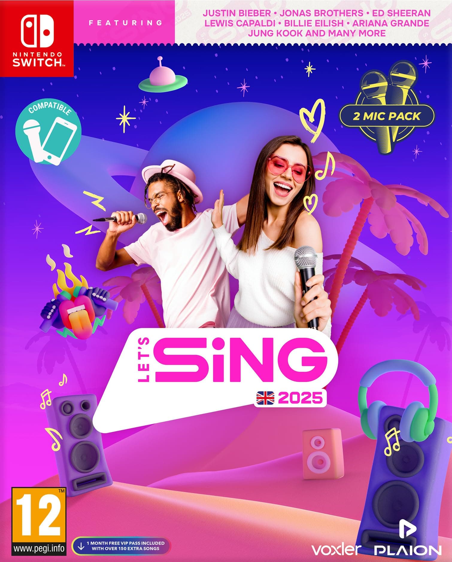 Let's Sing 2025 2 Mic Pack - UK Edition (Nintendo Switch)