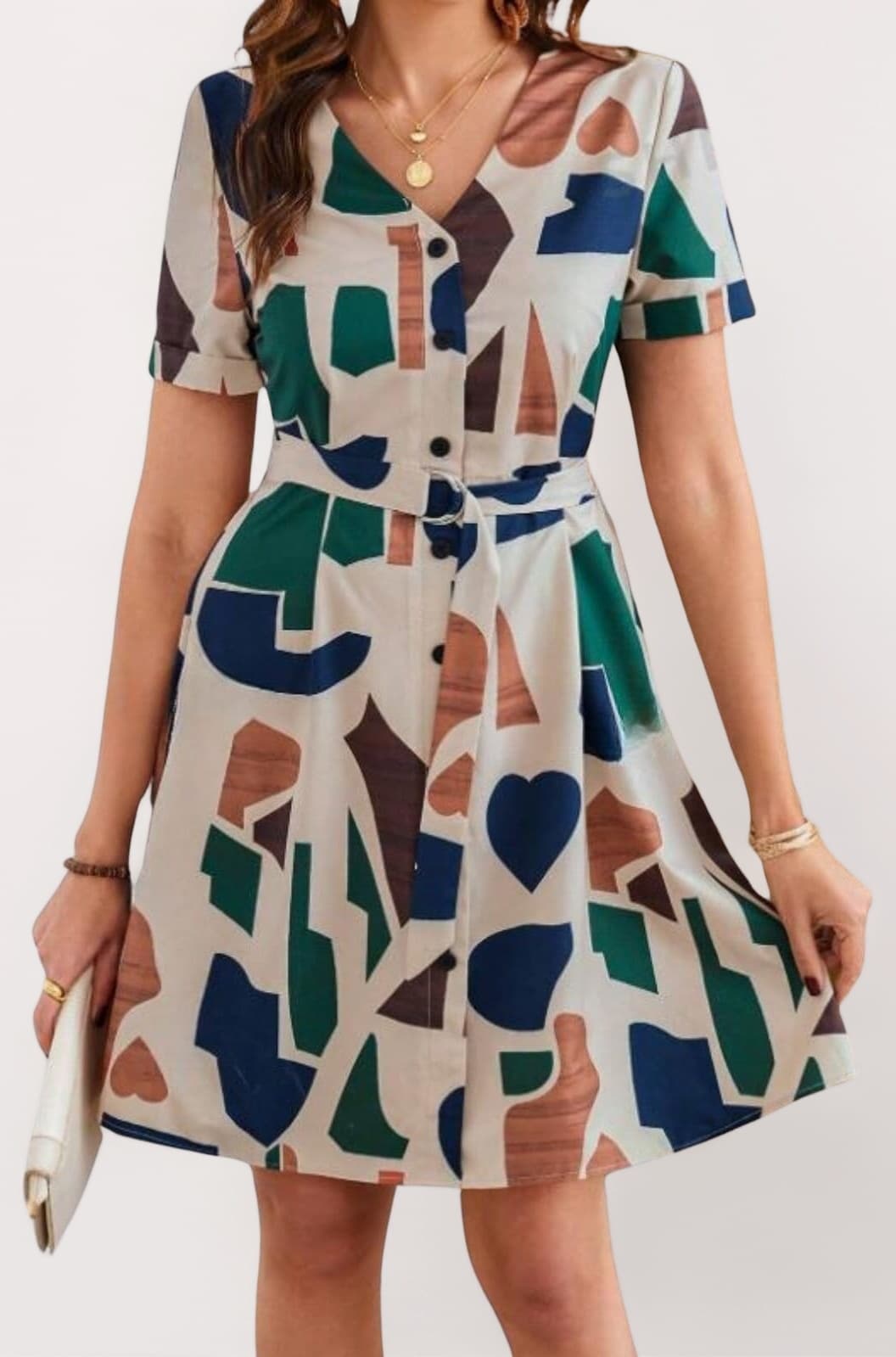 Summer Dress for Women | Short One Piece A-Line Midi Dress | Lightweight Vacation Wear & Daily Casual Outfit