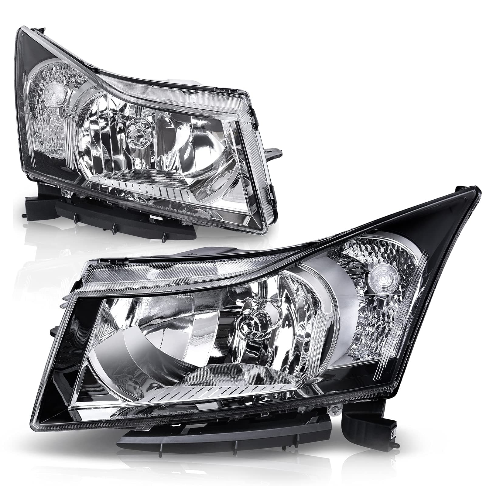 AUTOSAVER88 Headlights Assembly Compatible with 2011 2012 2013 2014 2015 Chevy Cruze Headlamp Replacement Clear Reflector Pair (Passenger and Driver Side)