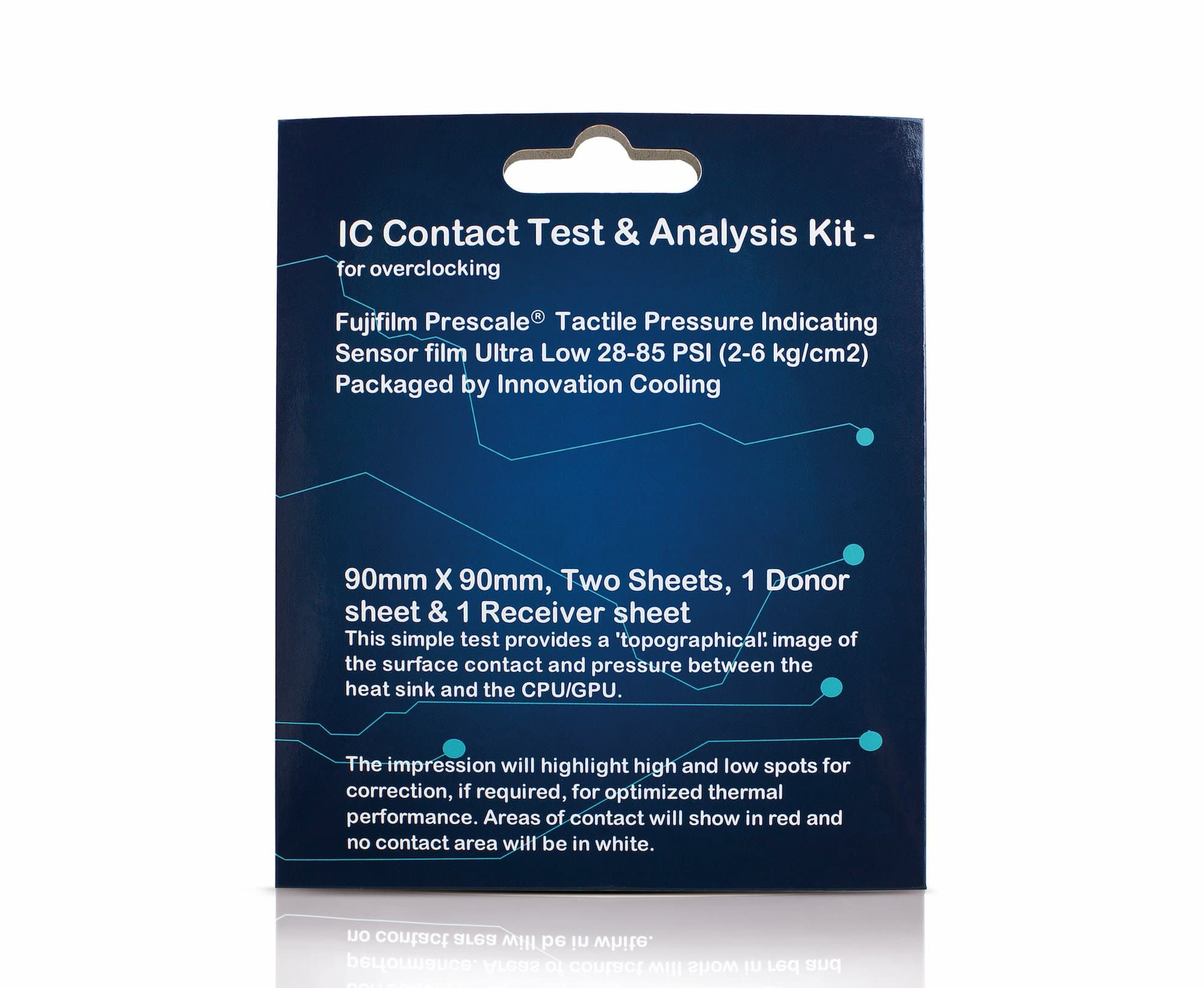 IC Contact Test and Analysis Kit for CPU GPU Heatsink – Includes Tactile Pressure Indicating Sensor Film Sheets, 90 mm x 90 mm