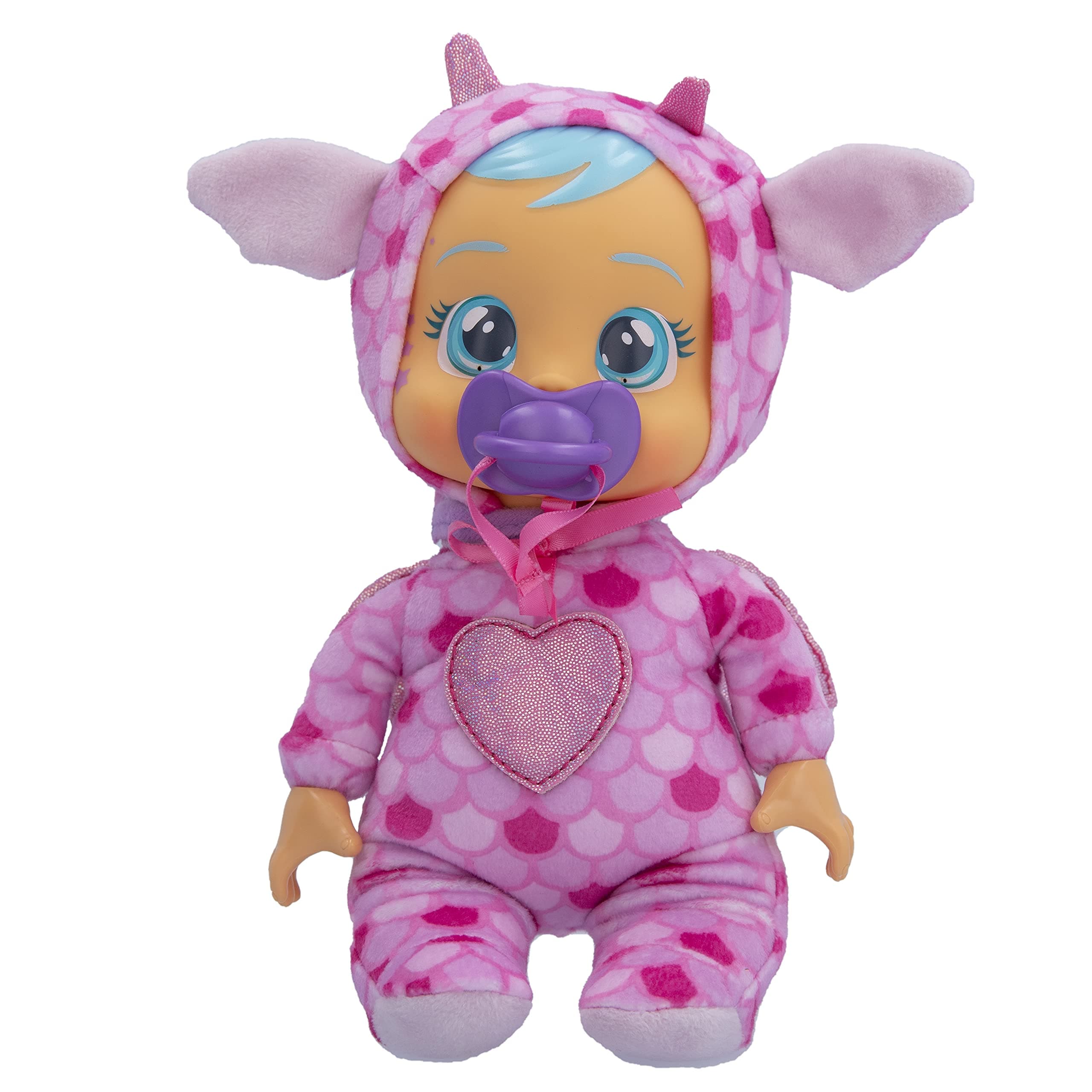 Tiny Cuddles Bruny - 9 inch Baby Doll, Cries Real tears, Pink and Blue
