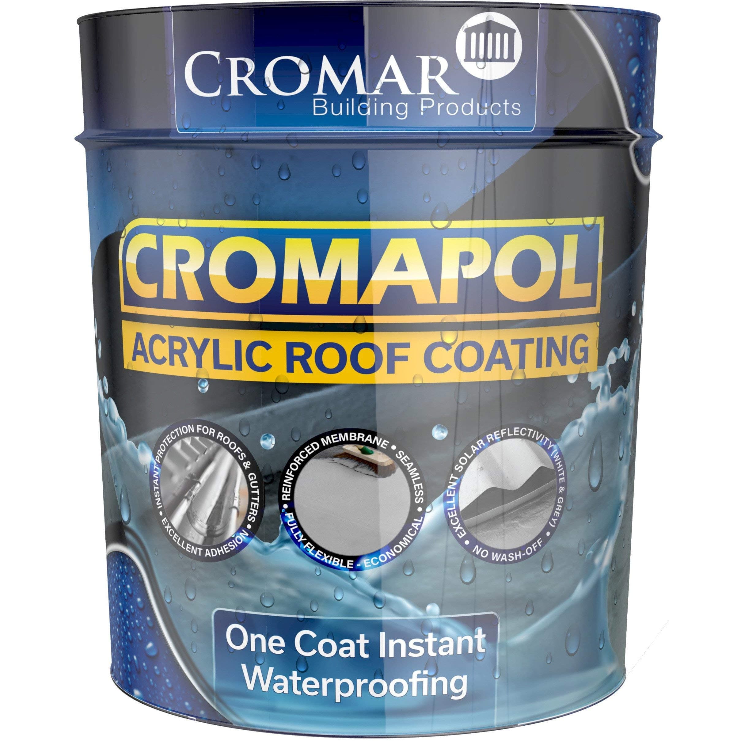 Cromapol Acrylic Waterproof Roof Coating - 20kg Solar White