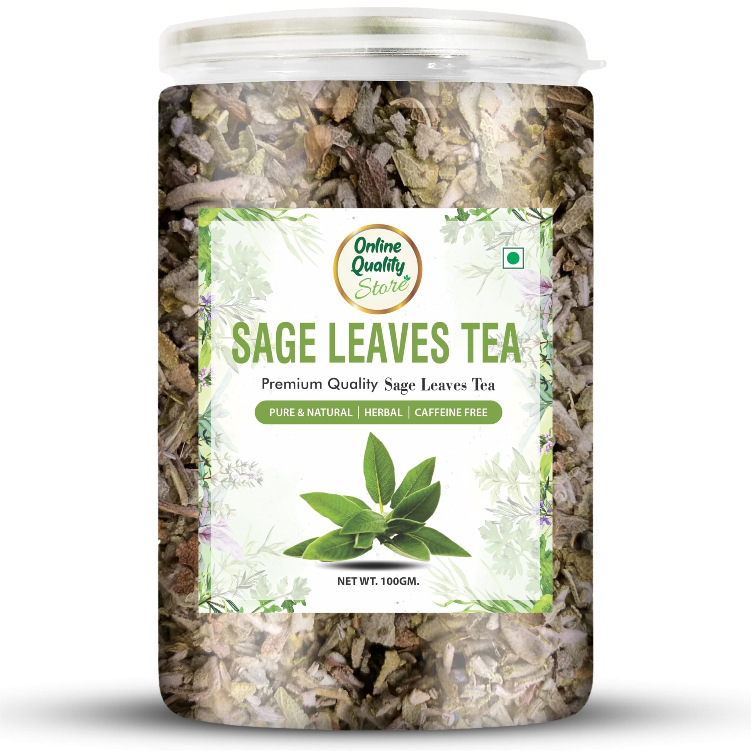Online Quality Store Dried Sage Leaves Tea 100gm | 100% Pure & Original Sage Leaves Herbal Tea