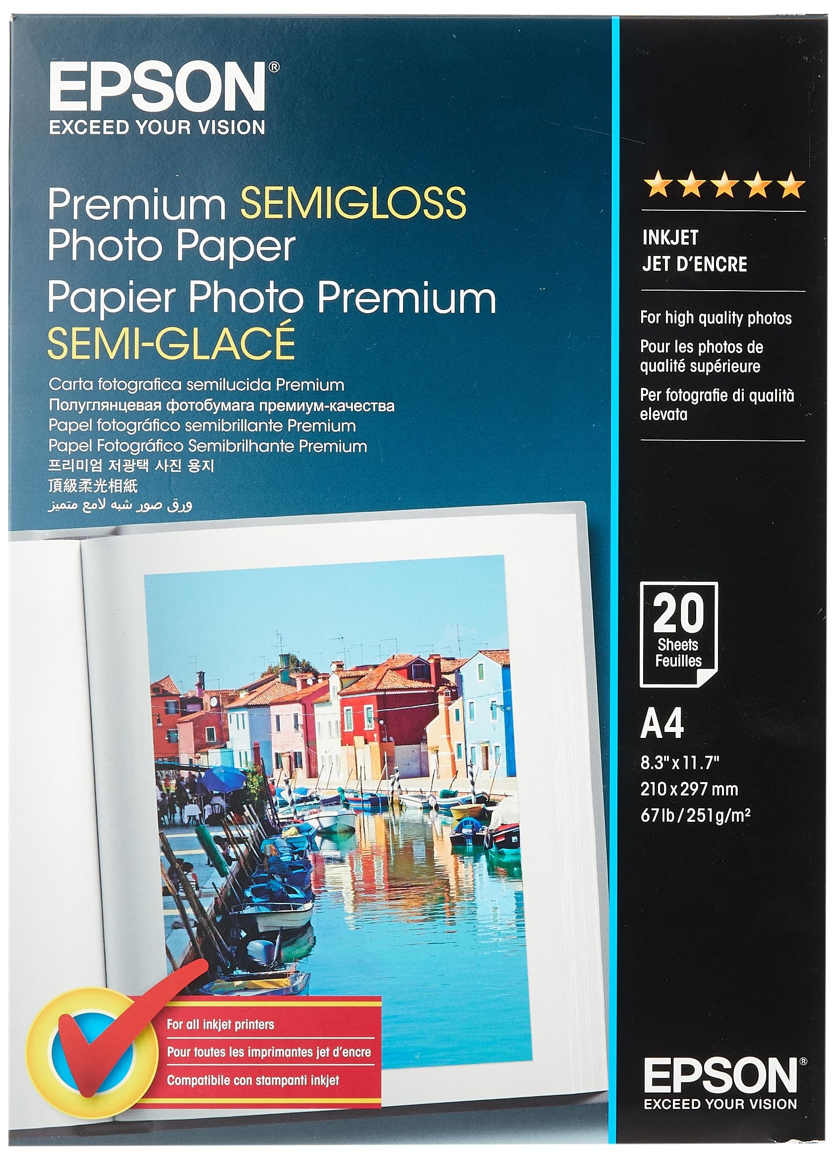 A4 Semi-Gloss Photo Paper (Pack of 20) - white