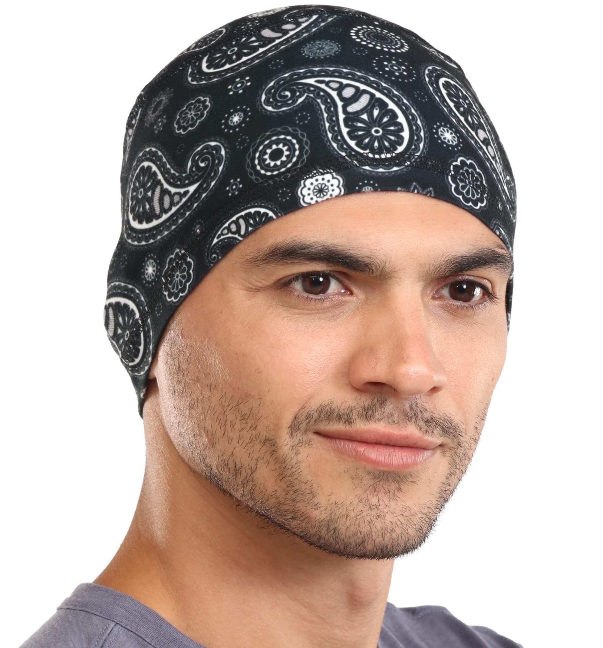 Tough Headwear Skull Cap - Skull Caps for Men - Motorcycle and Bike Helmet Liner - Hard Hat Cooling Hats - No Sweat Head Caps