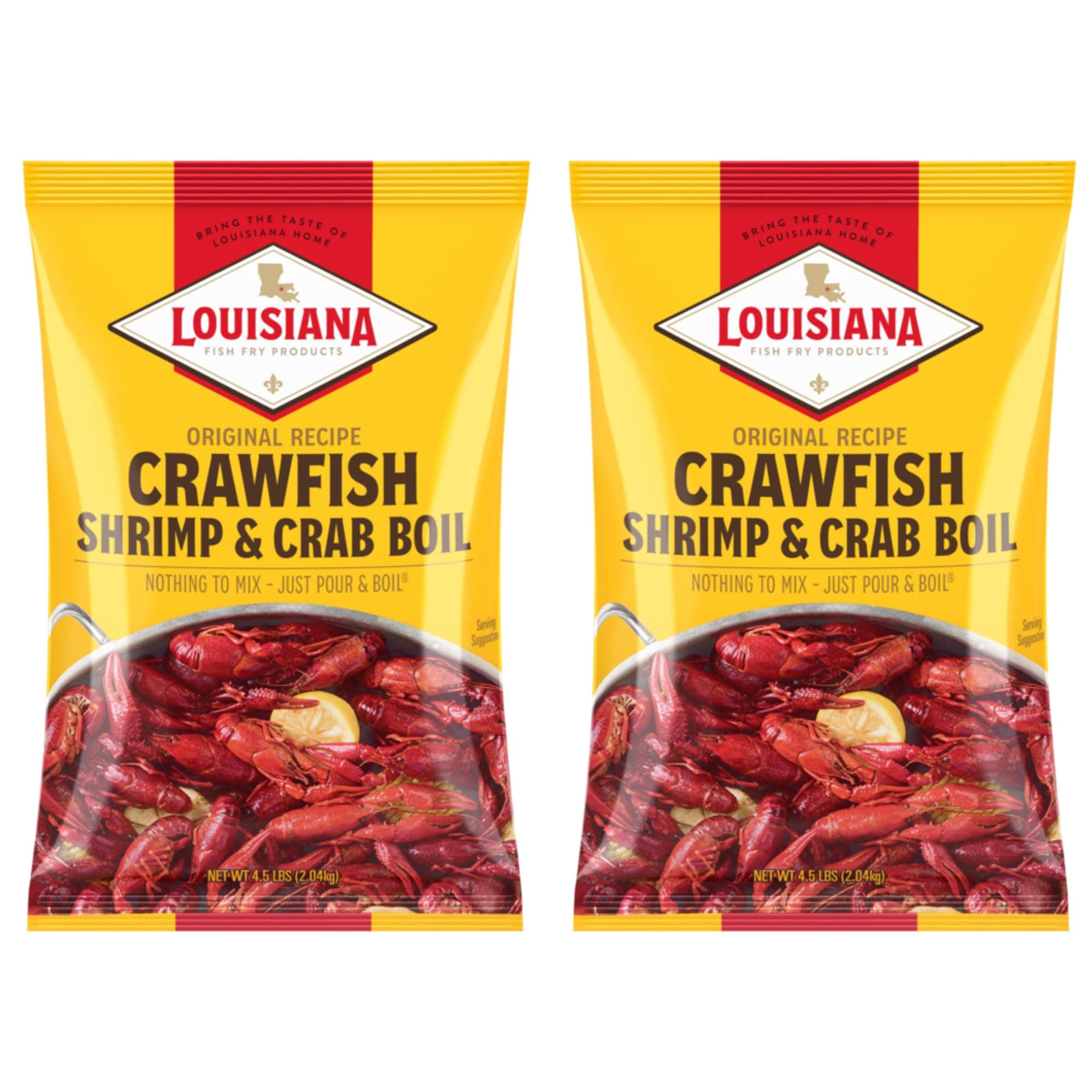 Louisiana Fish Fry Products Crawfish, Shrimp & Crab Boil Seasoning - Spicy & Delicious Seafood Powder Complete Seasoning - Low Salt Cajun Seasoning (4.5 Pound (Pack of 2))