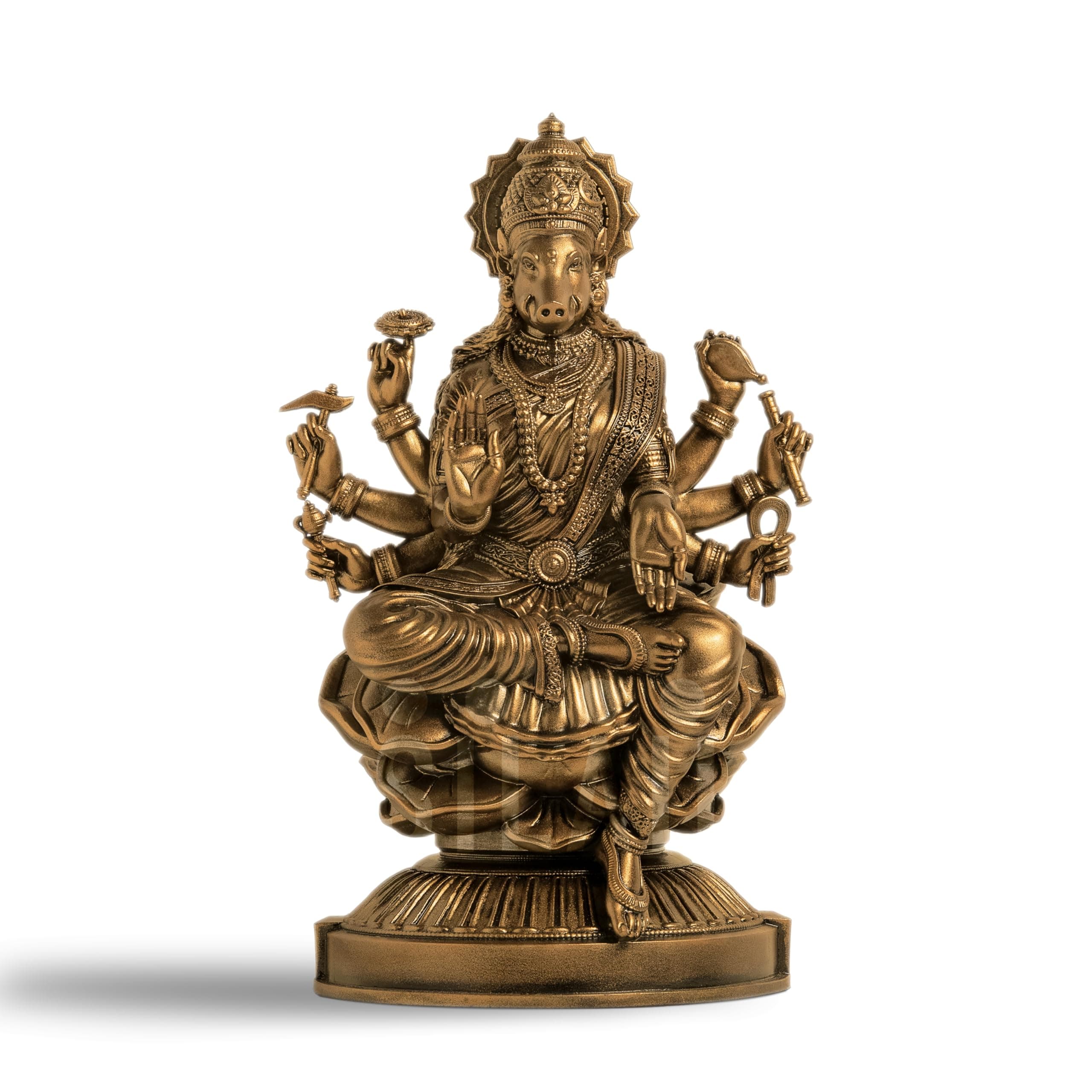 SILAII Goddess Varahi Amman Sculpture - Antique Bronze Finish, Handcrafted Statue for Puja Room, Home Decor, and Gifting (6 Inches)