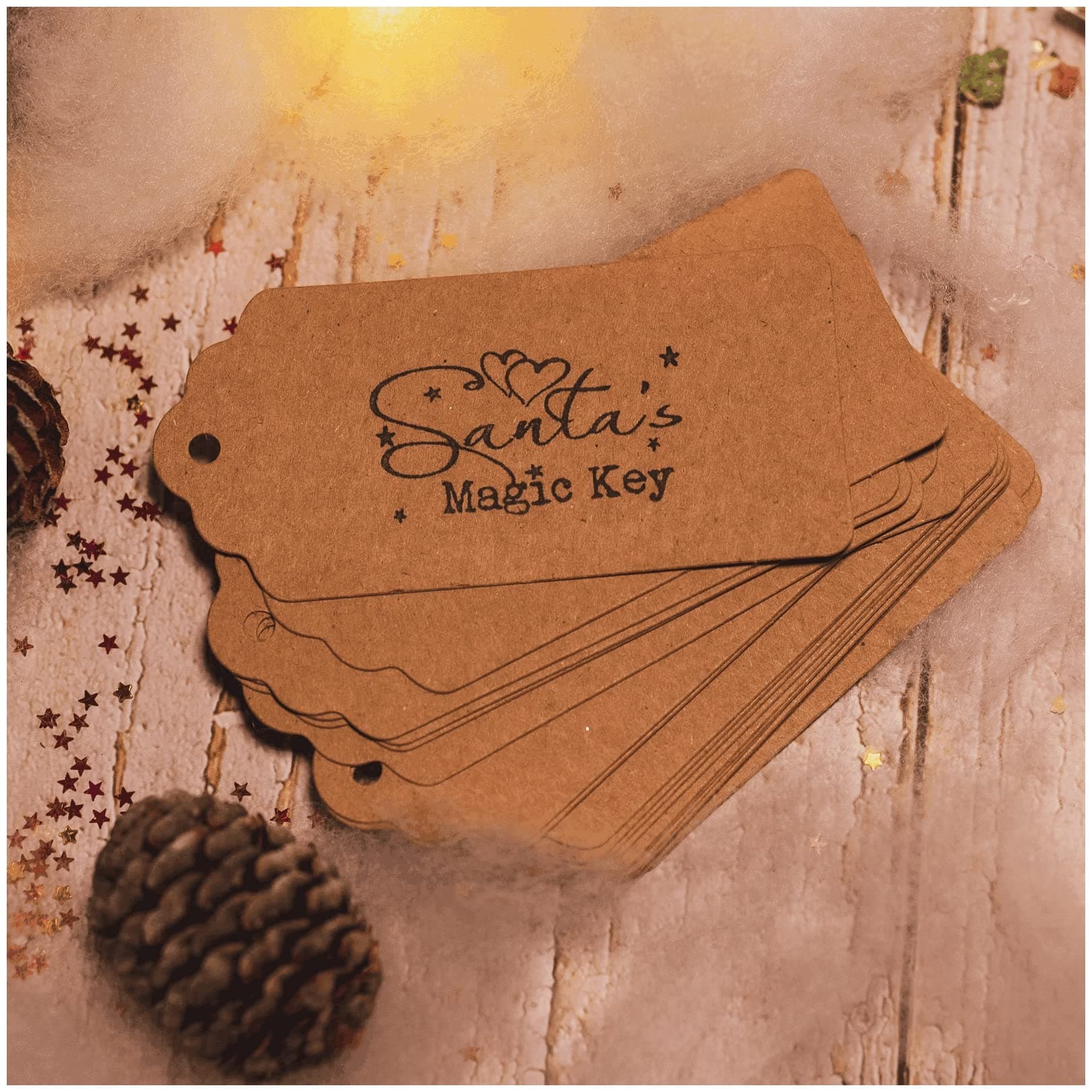 Santa Key Tags – Santa’s Magic key Tags - Father Christmas Key Kraft Labels- Tradition For Homes with no chimney- Handmade Christmas Eve Children’s craft activity (25)