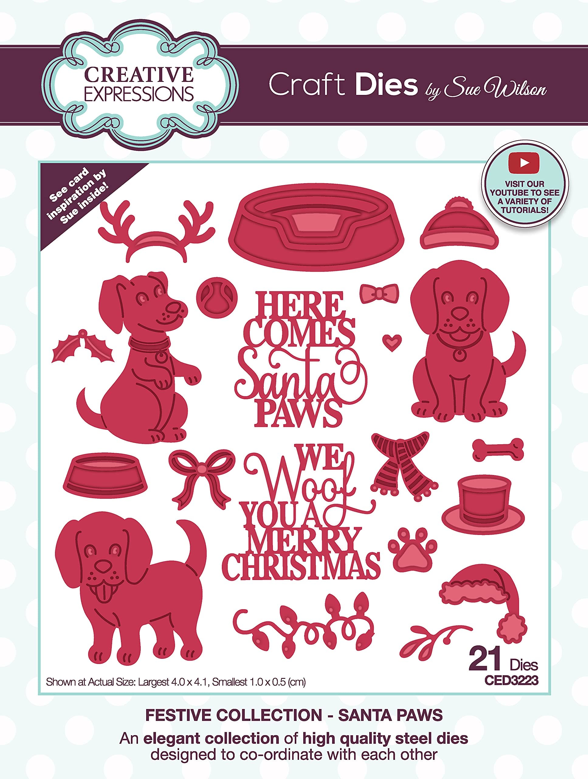 Craft Dies By Sue Wilson-Santa Paws -CED3223