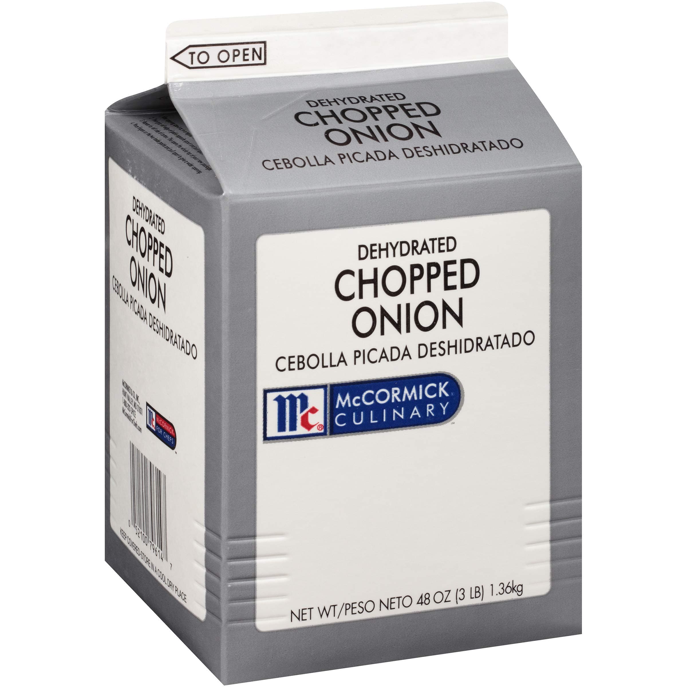 McCormick Culinary Dehydrated Chopped Onion, 3 lb - One 3 Pound Container of Dehydrated Onion Flakes, Perfect as Garnish or Seasoning on Vegetables, Stuffings, Soups and More