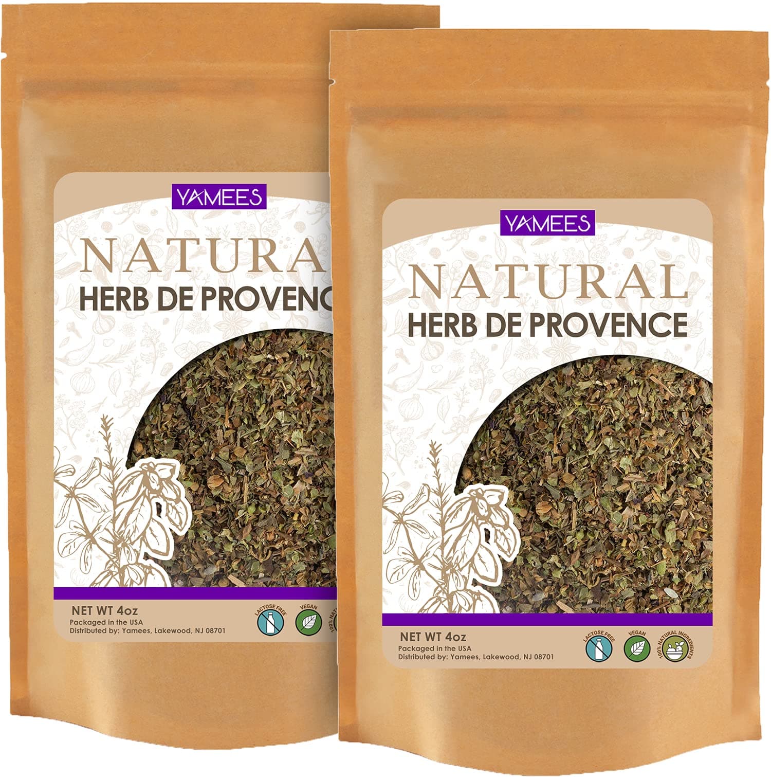 Yamees Herb De Provence Seasoning - 8 Ounces (2 Pack of 4 Ounce Bag) - Bulk Dry Herbs - Bulk Spices