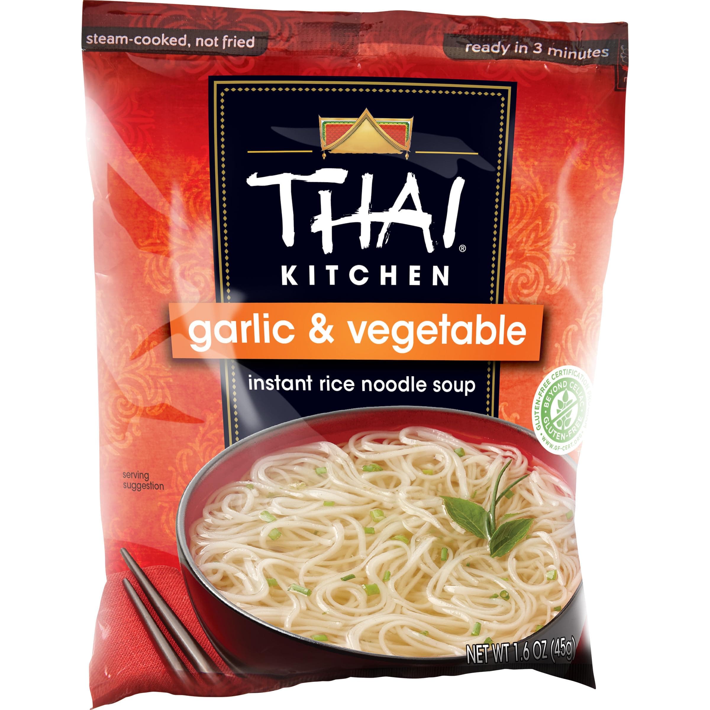 Thai Kitchen Gluten Free Garlic & Vegetable Instant Rice Noodle Soup, 1.6 oz